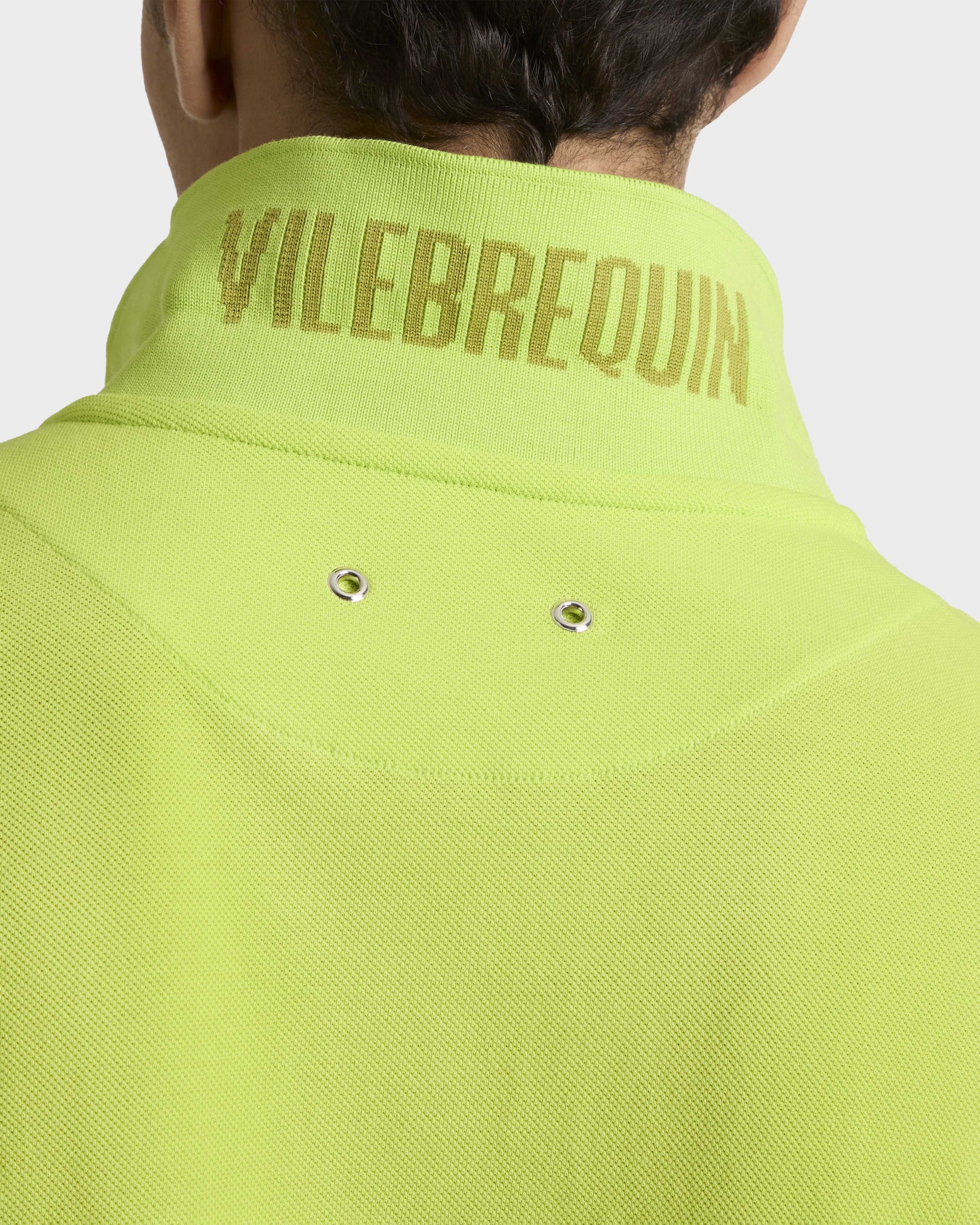 Vilebrequin Men Cotton Pique Polo Shirt Solid - Green Acide