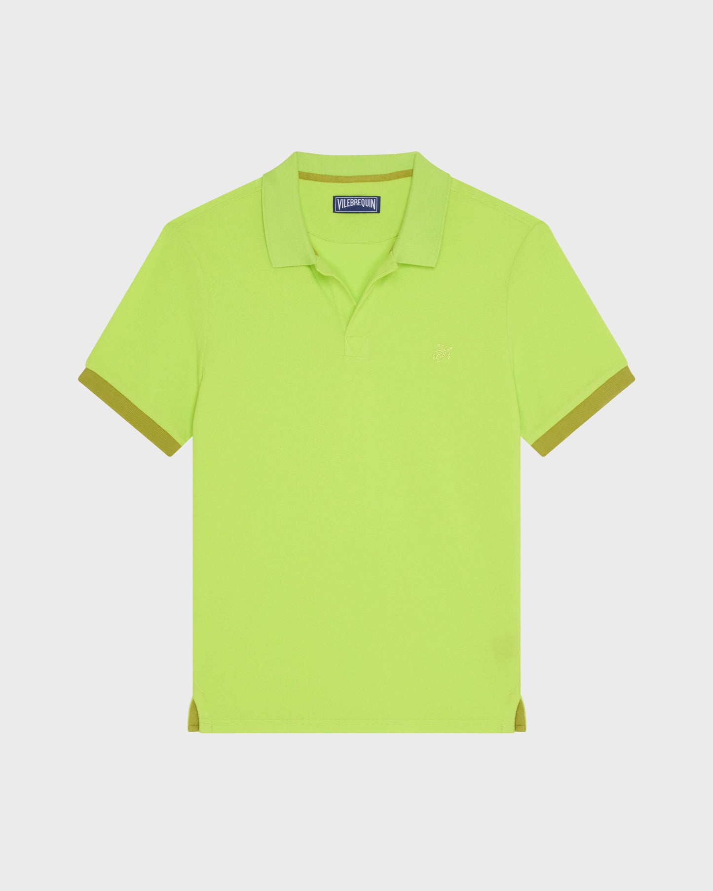 Vilebrequin Men Cotton Pique Polo Shirt Solid - Green Acide