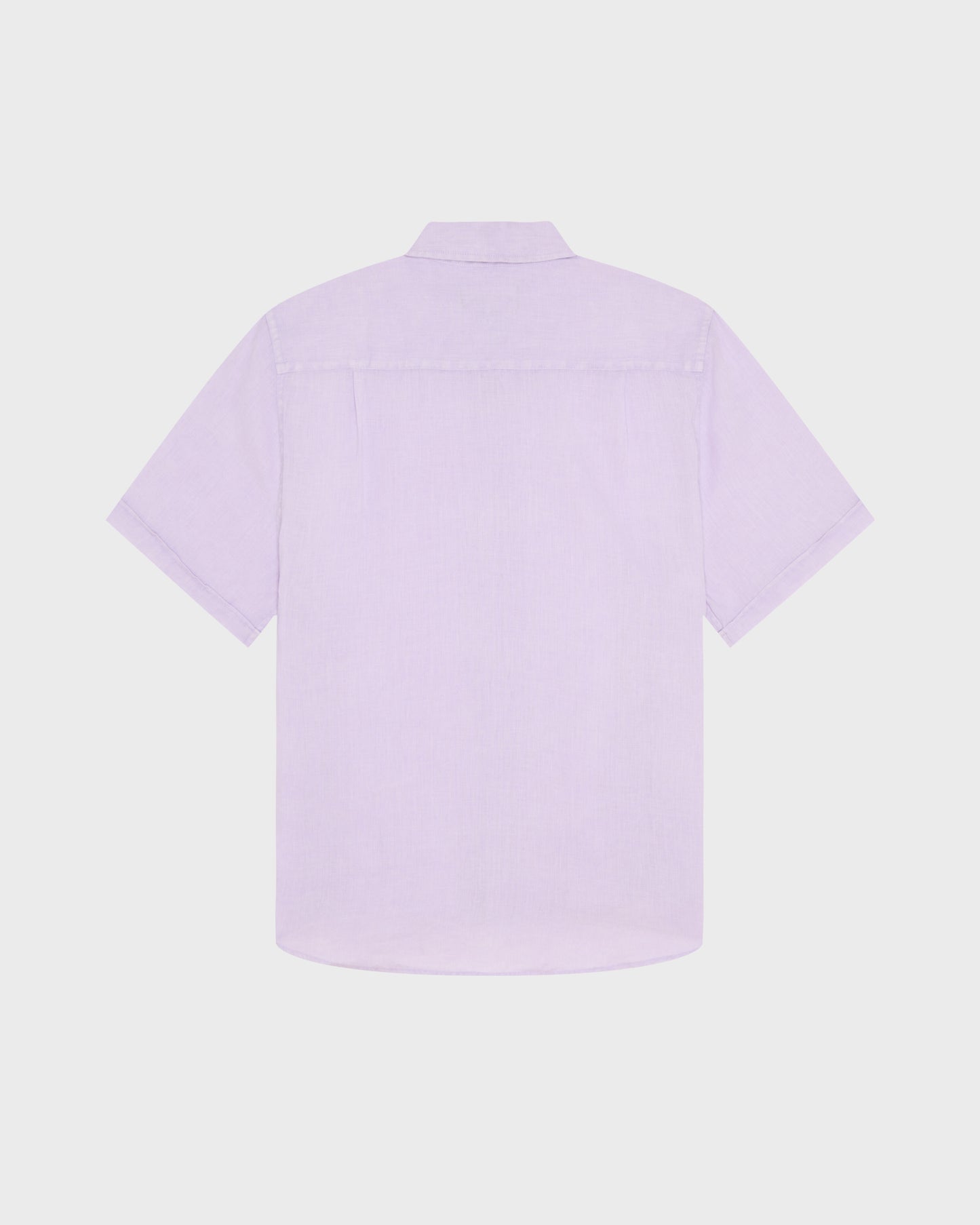 Vilebrequin Men Mineral Dye Linen Bowling Shirt - Purple Kunzite