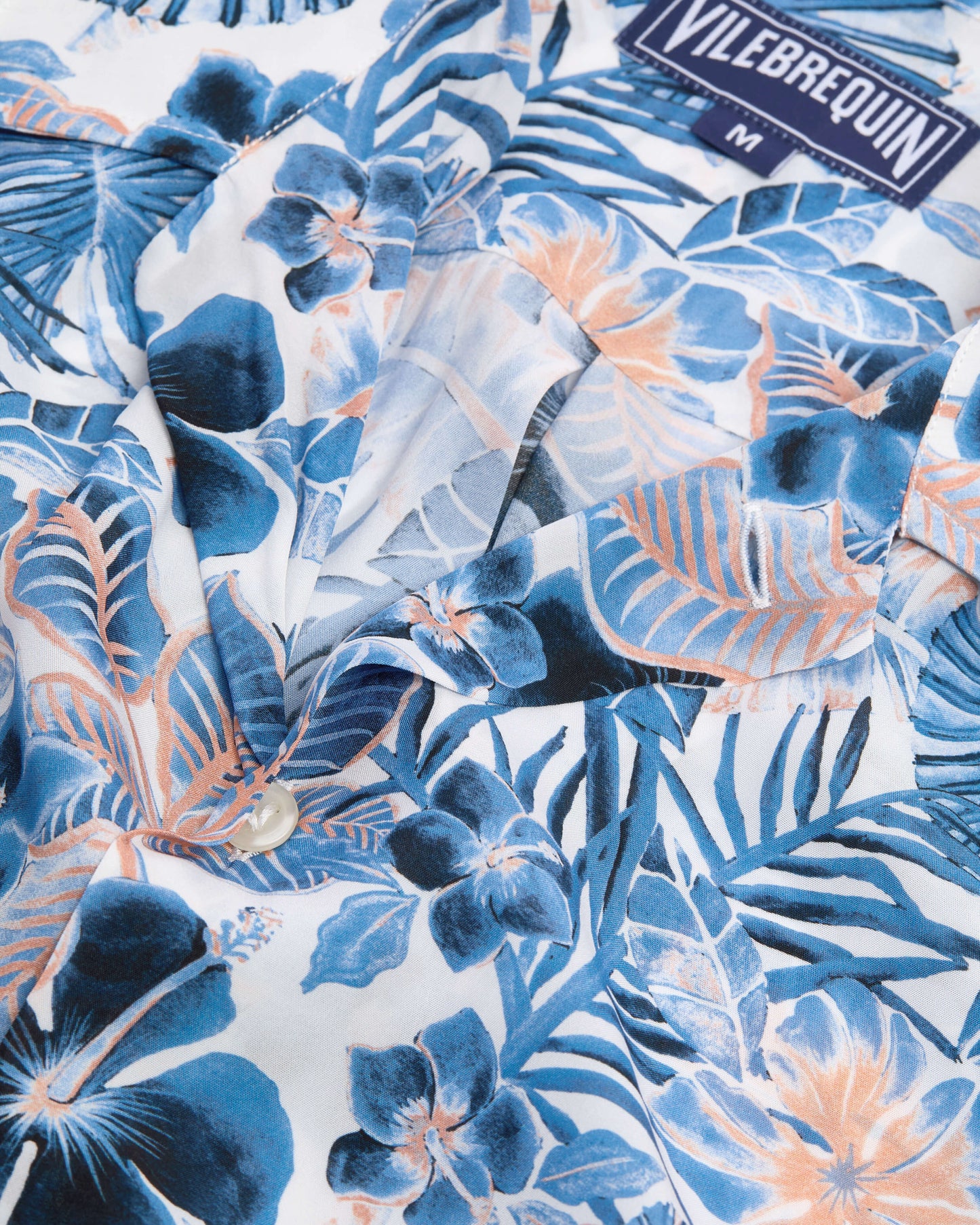 Vilebrequin Men Viscose Bowling Shirt Island Flowers - White
