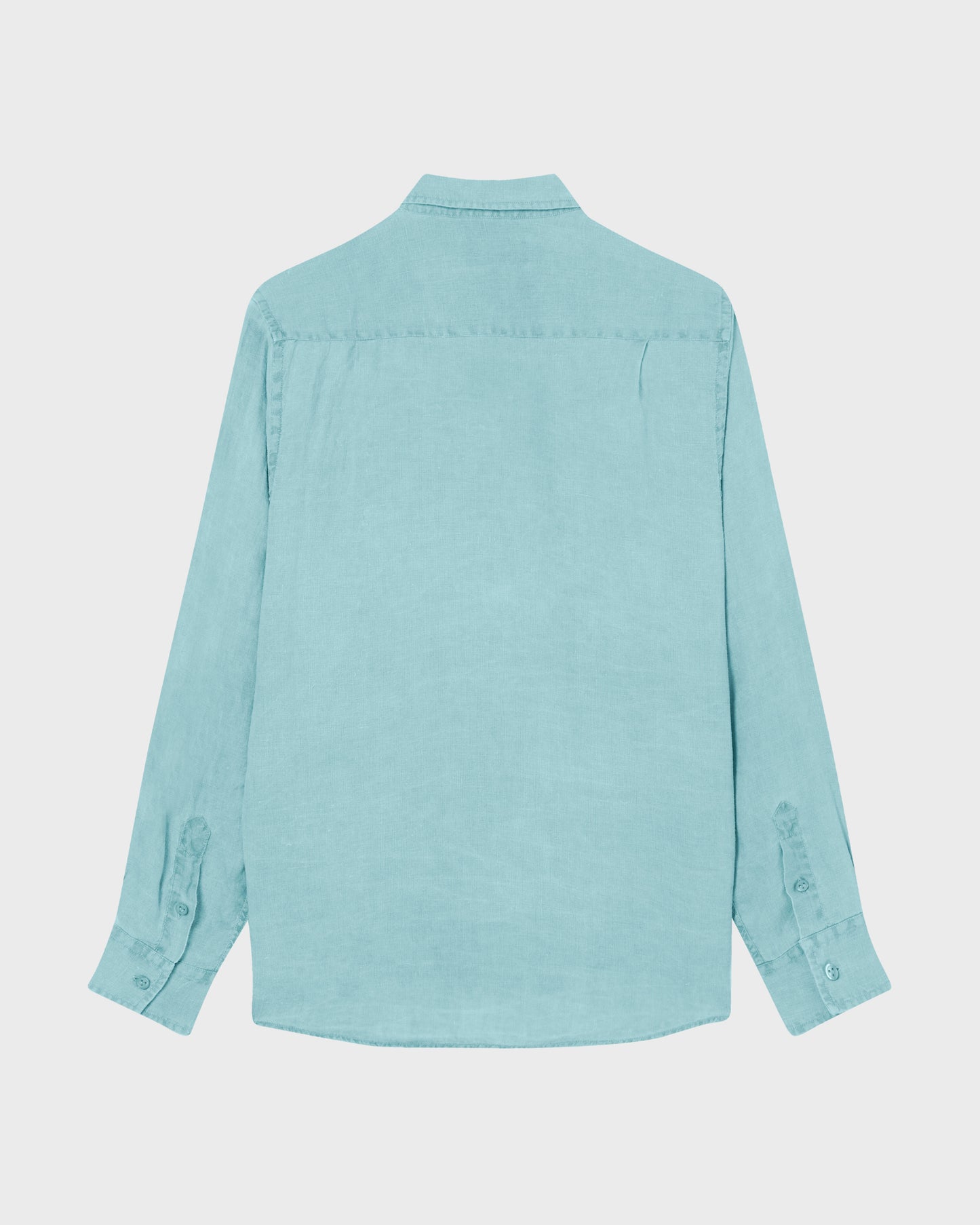 Vilebrequin Men Linen Shirt Solid - Blue Oxygene