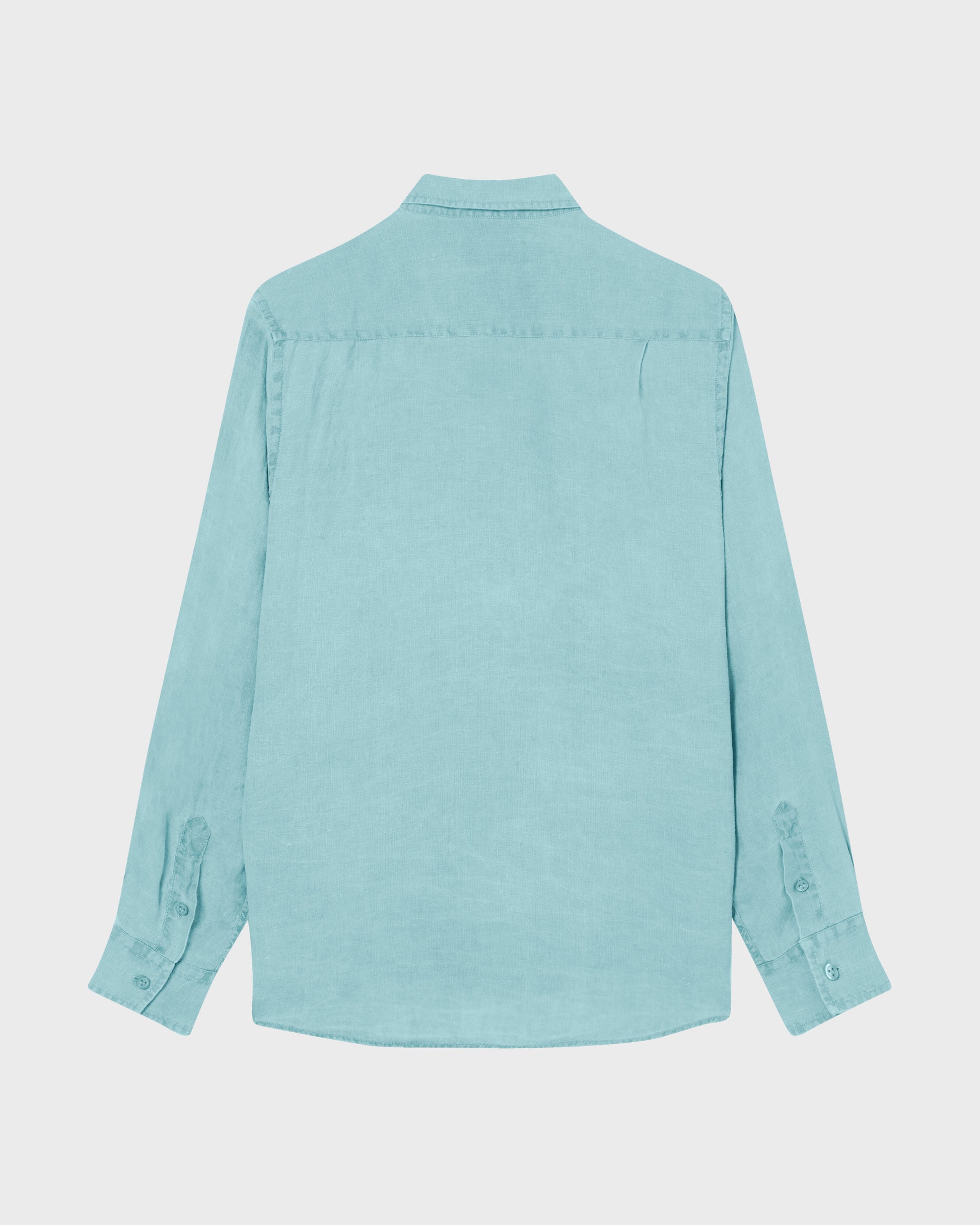 Vilebrequin Men Linen Shirt Solid - Blue Oxygene