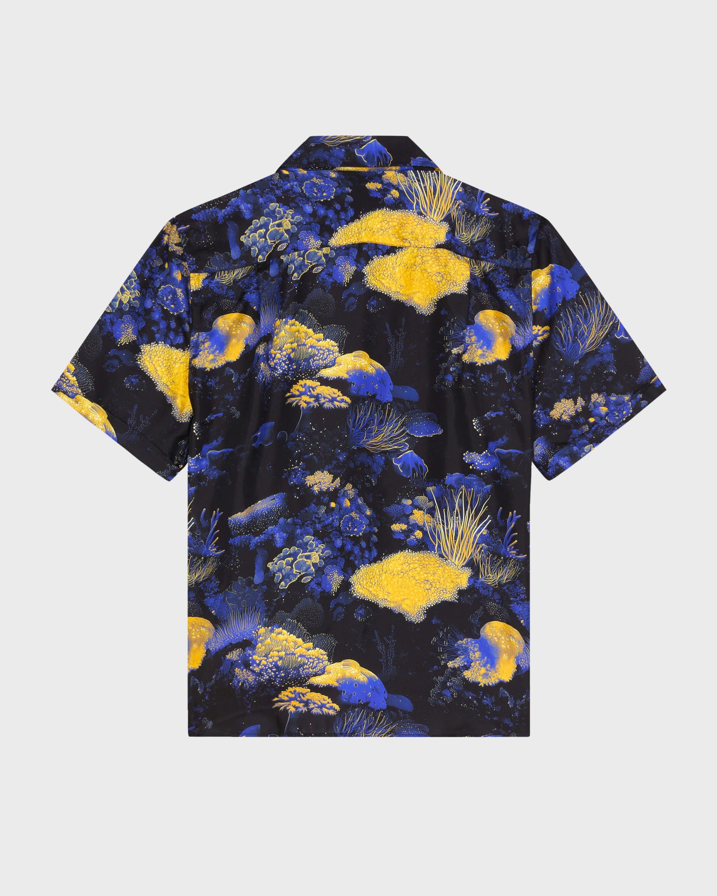 Vilebrequin Men Silk Bowling Shirt Coral Reef - Black