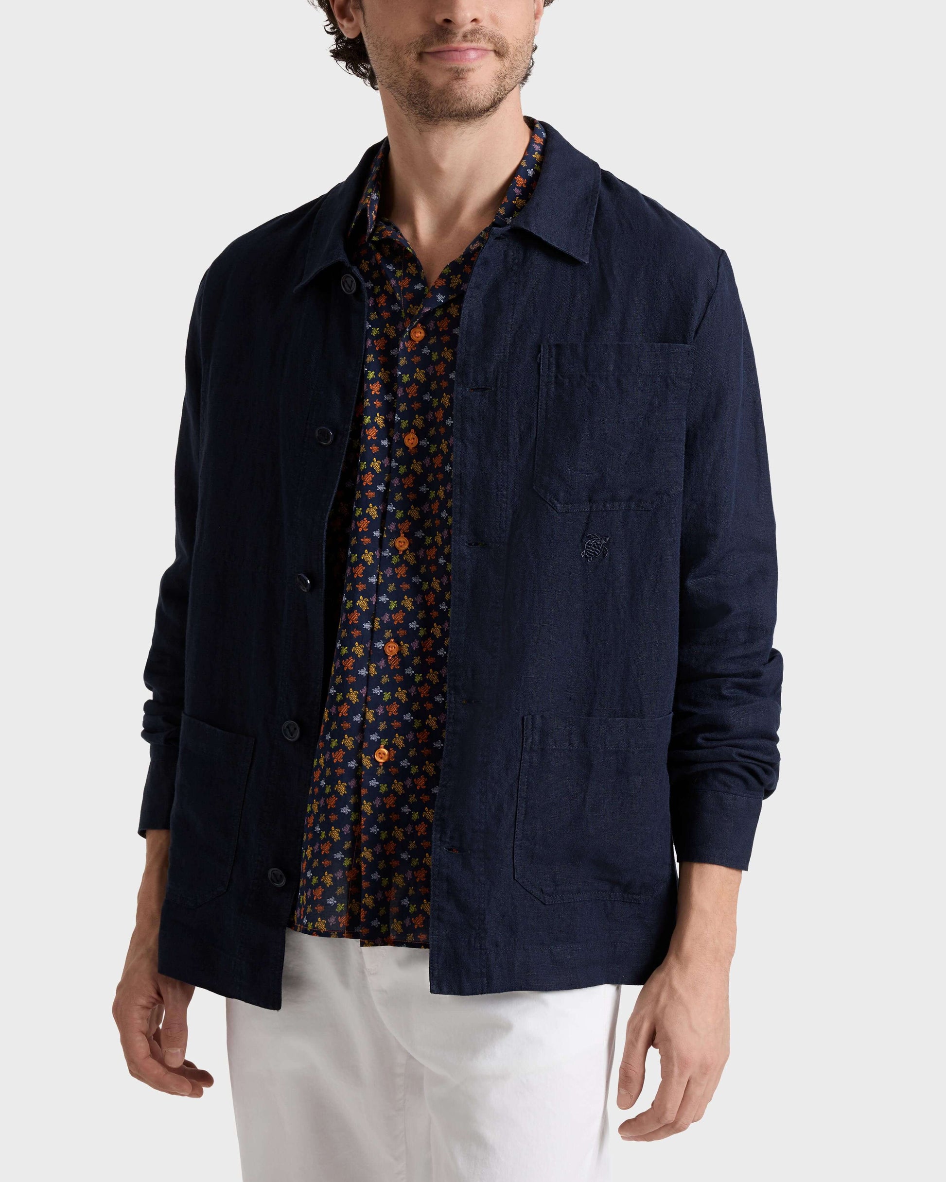 Vilebrequin Men Linen Solid Overshirt