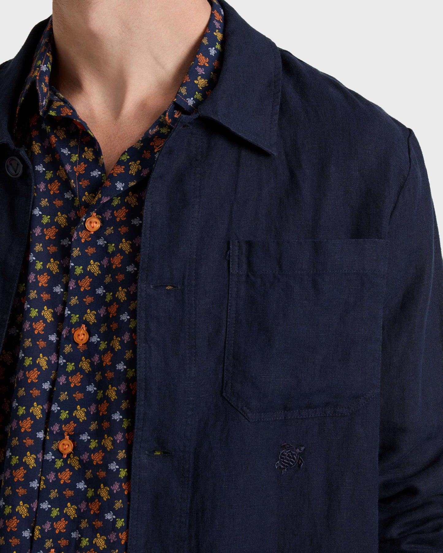 Vilebrequin Men Linen Solid Overshirt