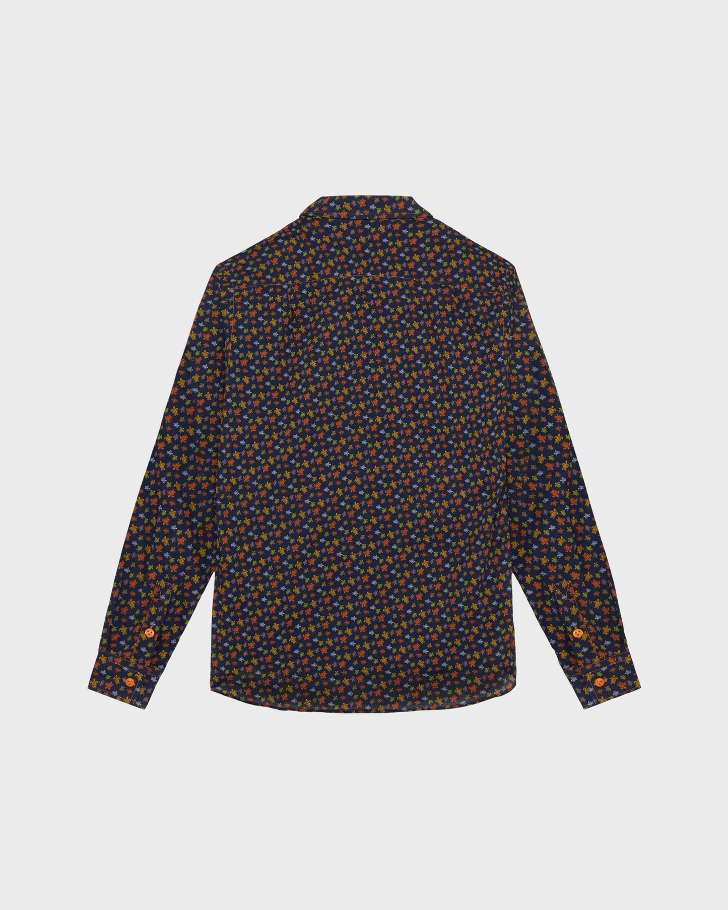 Vilebrequin Men Cotton Voile Shirt Micro Ronde Des Tortues - Orange Vitamin