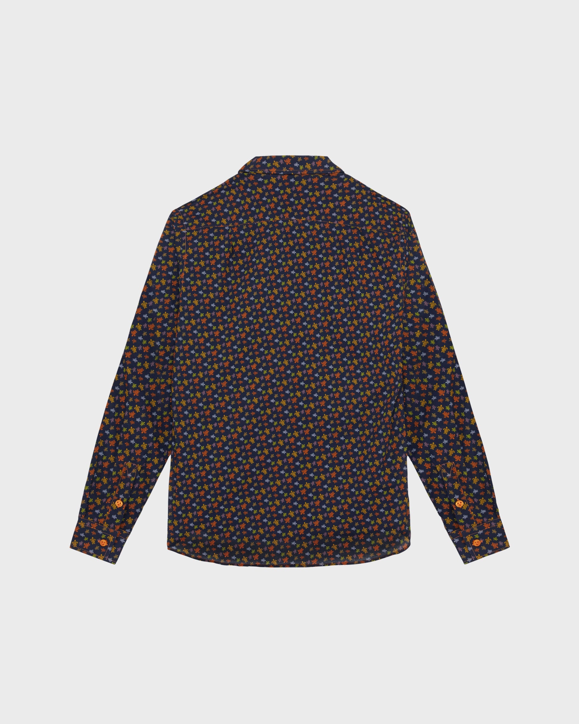 Vilebrequin Men Cotton Voile Shirt Micro Ronde Des Tortues - Orange Vitamin