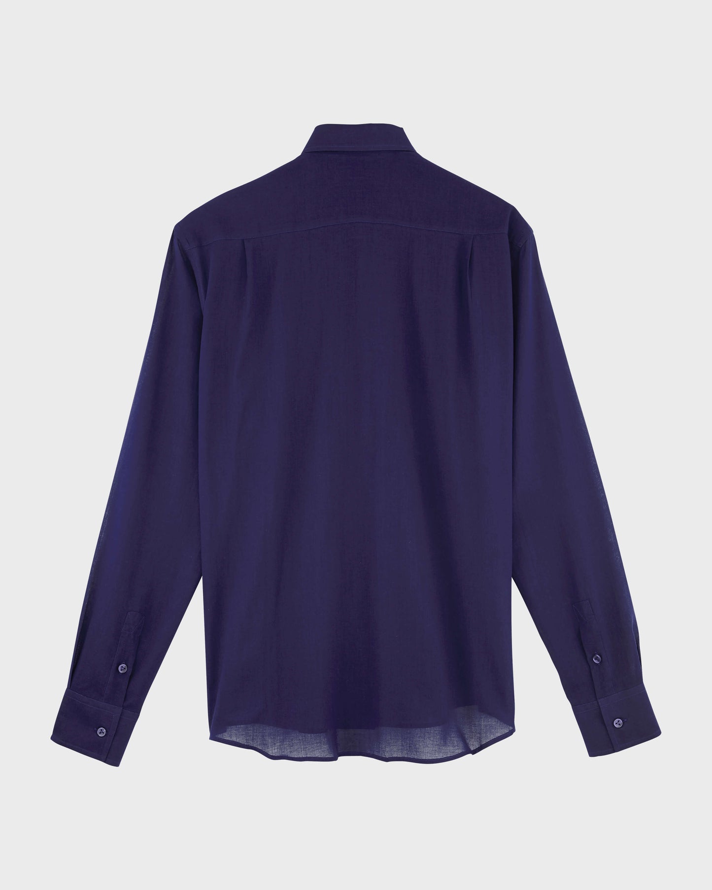 Vilebrequin Men Cotton Voile Lightweight Shirt Solid - Blue Navy