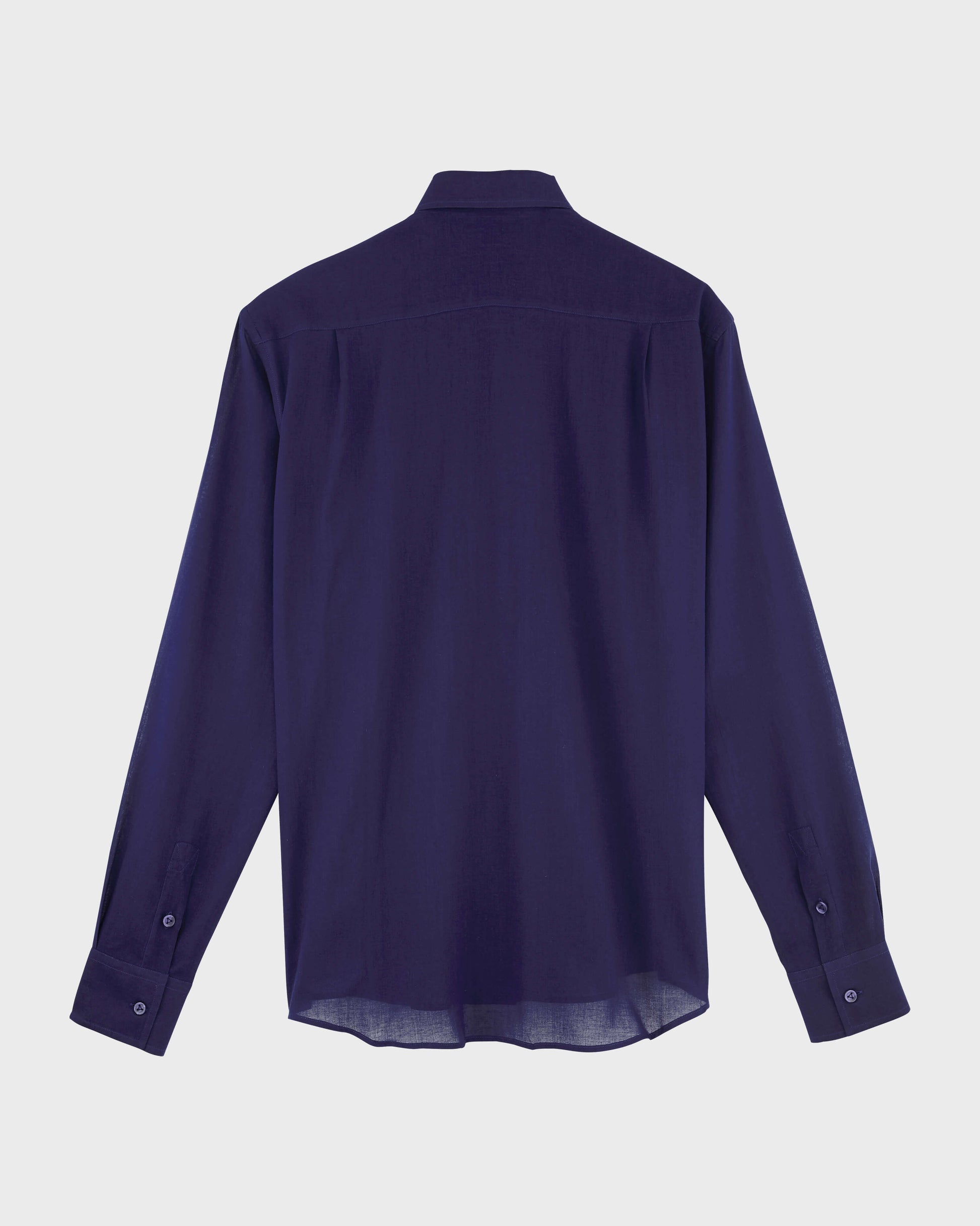 Vilebrequin Men Cotton Voile Lightweight Shirt Solid - Blue Navy