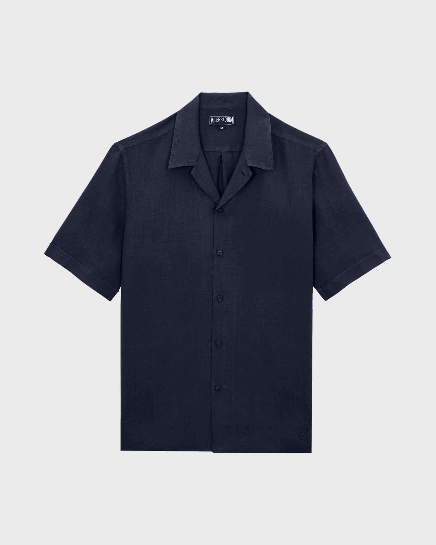 Vilebrequin Men Linen Shirt Solid - Blue Navy Website | RBSDU102