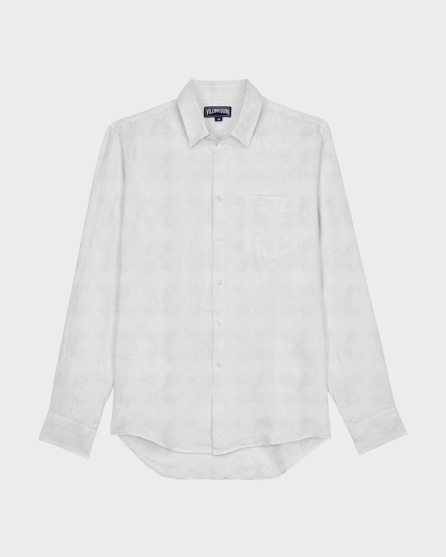 Vilebrequin Men Linen and Cotton Shirt Solid - White