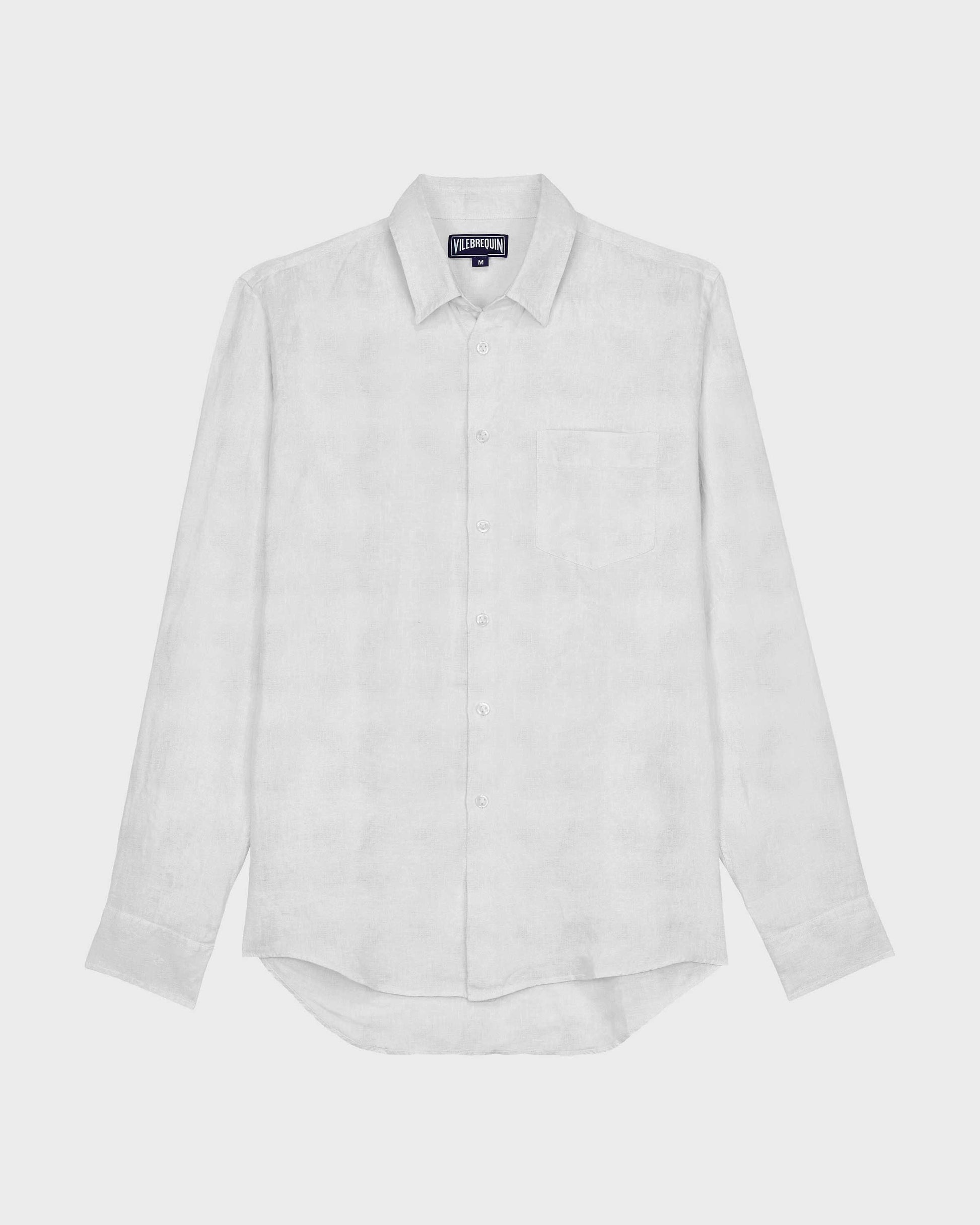 Vilebrequin Men Linen and Cotton Shirt Solid - White