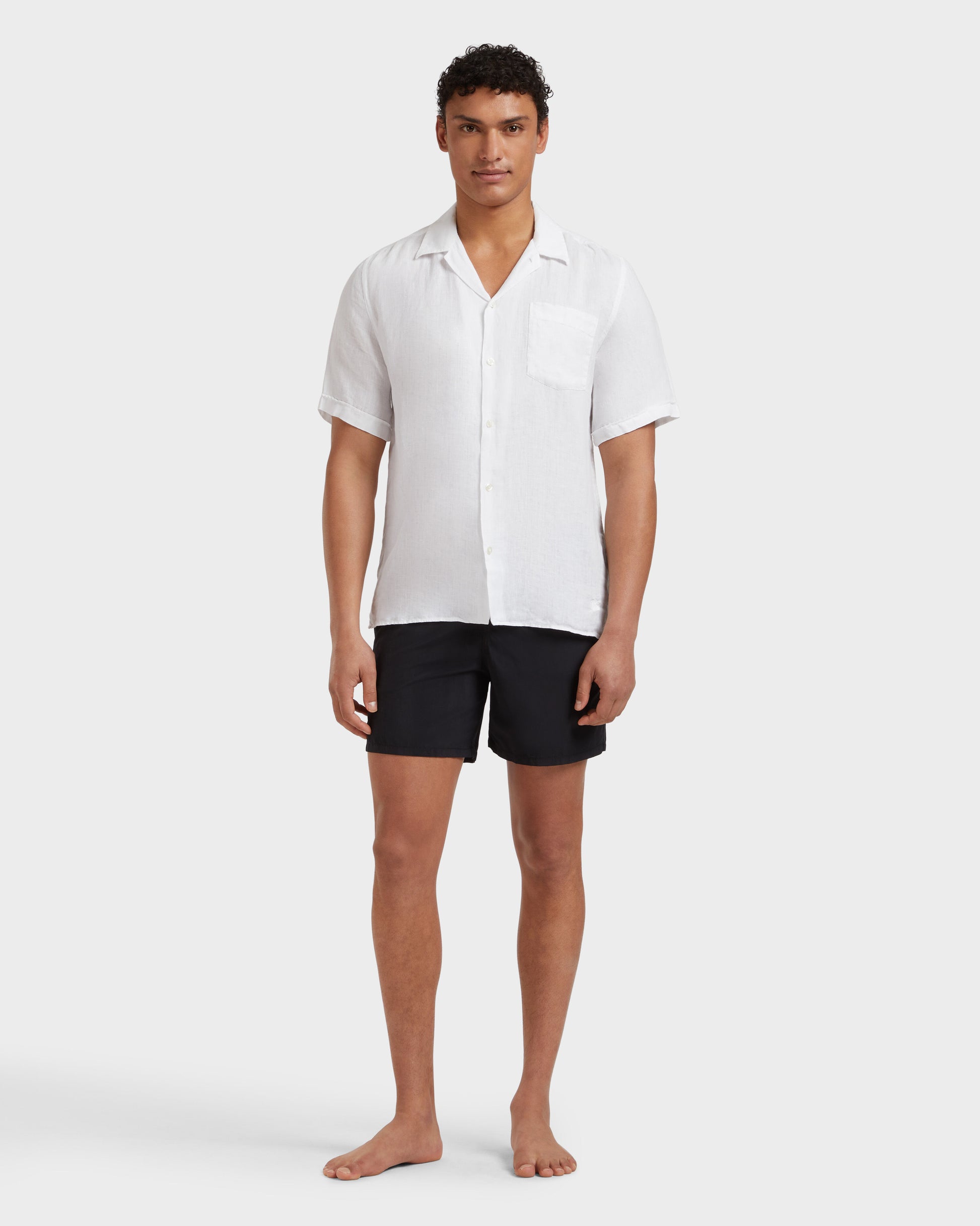 Vilebrequin Men Linen Shirt Solid - White Website | HARH9U10