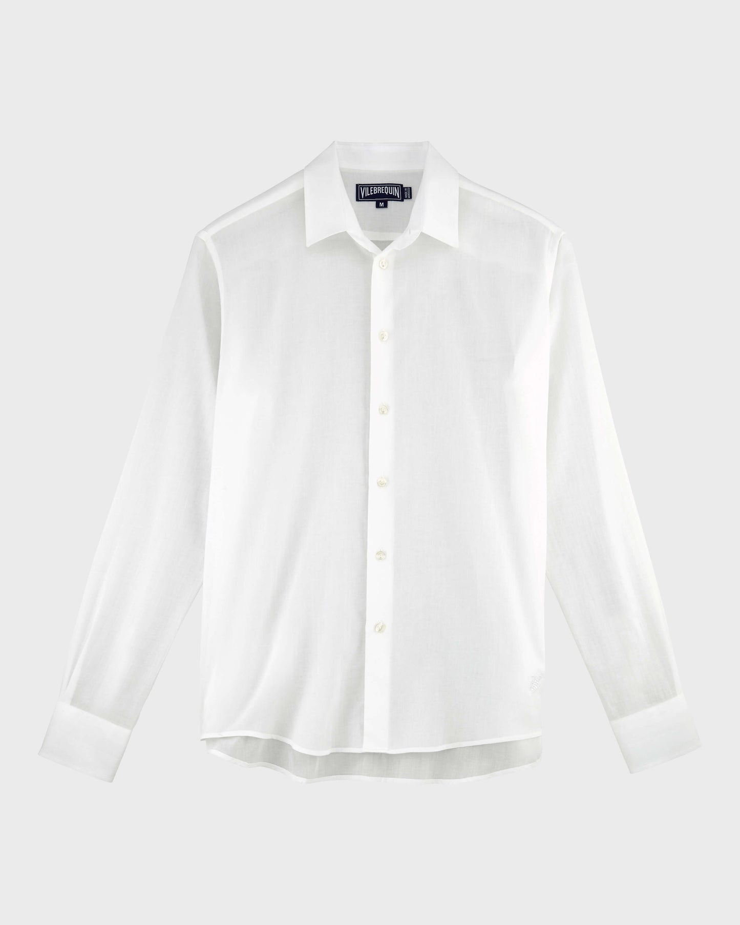 Vilebrequin Men Cotton Voile Lightweight Shirt Solid - White