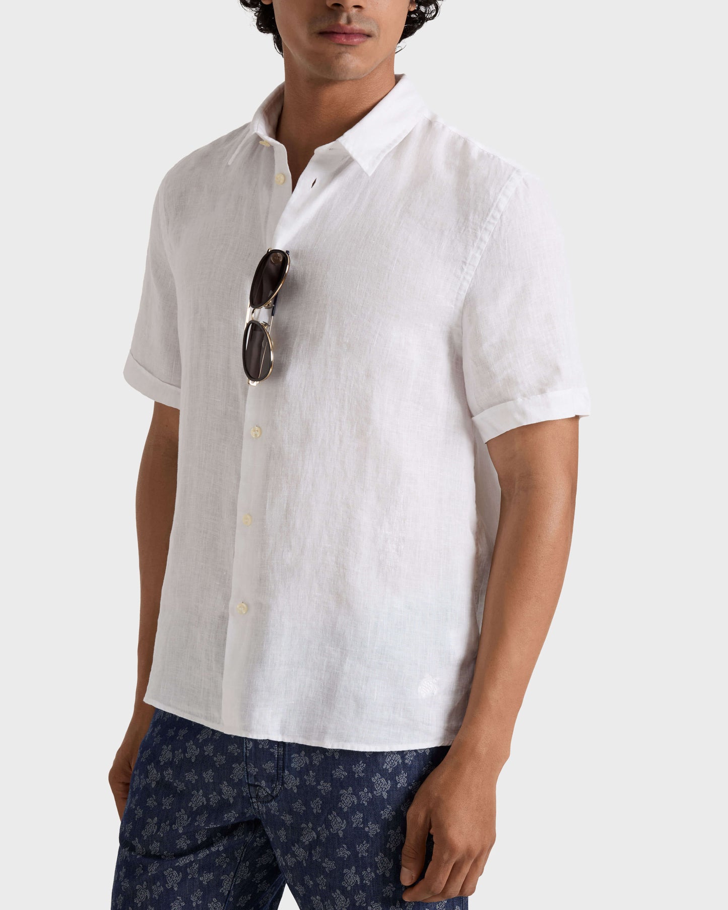 Vilebrequin Men Linen Shirt Solid - White Website | RBSDU102
