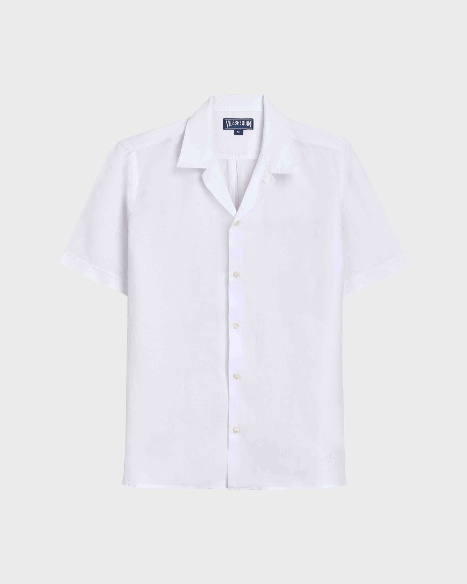 Vilebrequin Men Linen Shirt Solid - White Website | RBSDU102