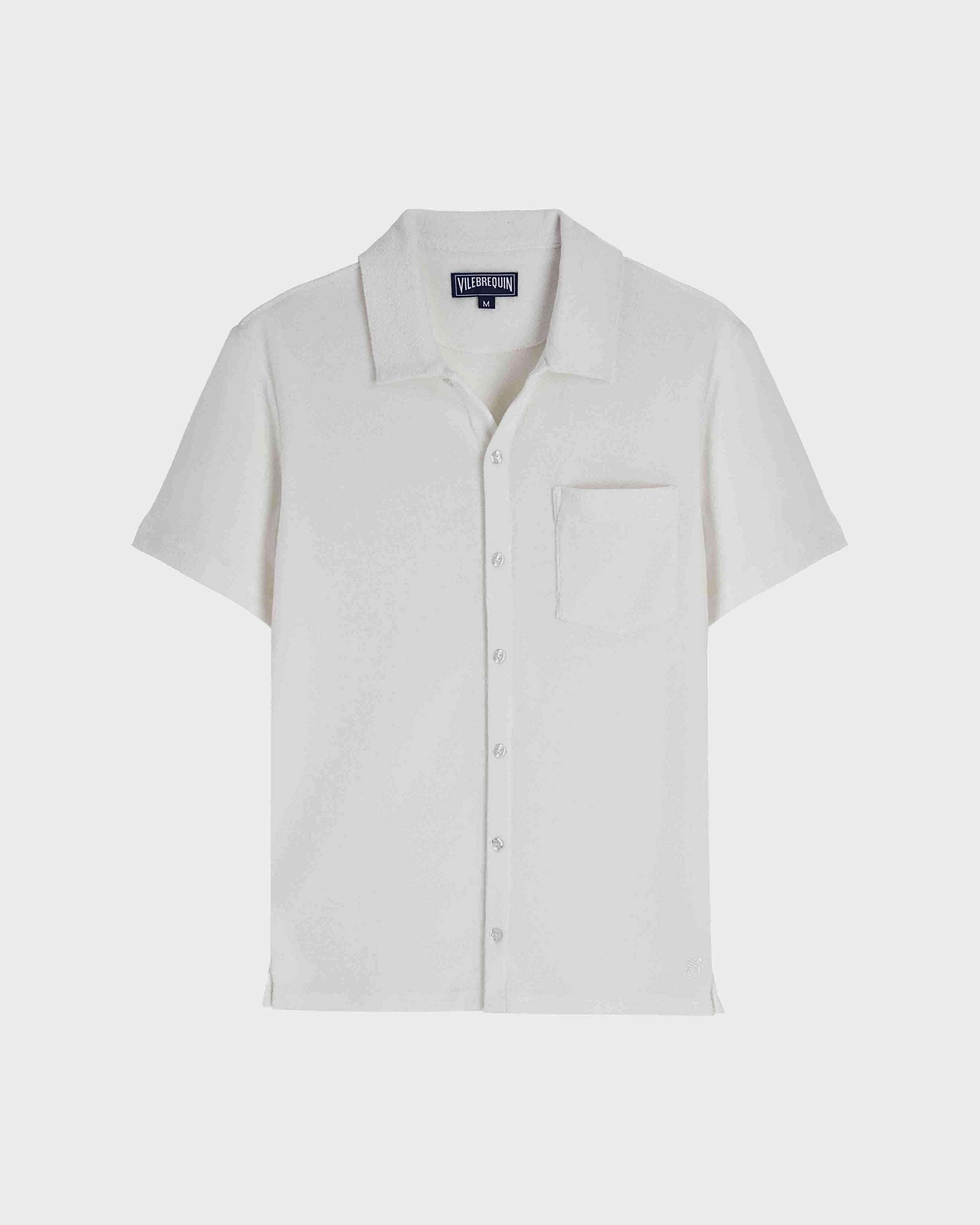Vilebrequin Men Cotton Bowling Shirt Solid - Beige Chalk Shirt
