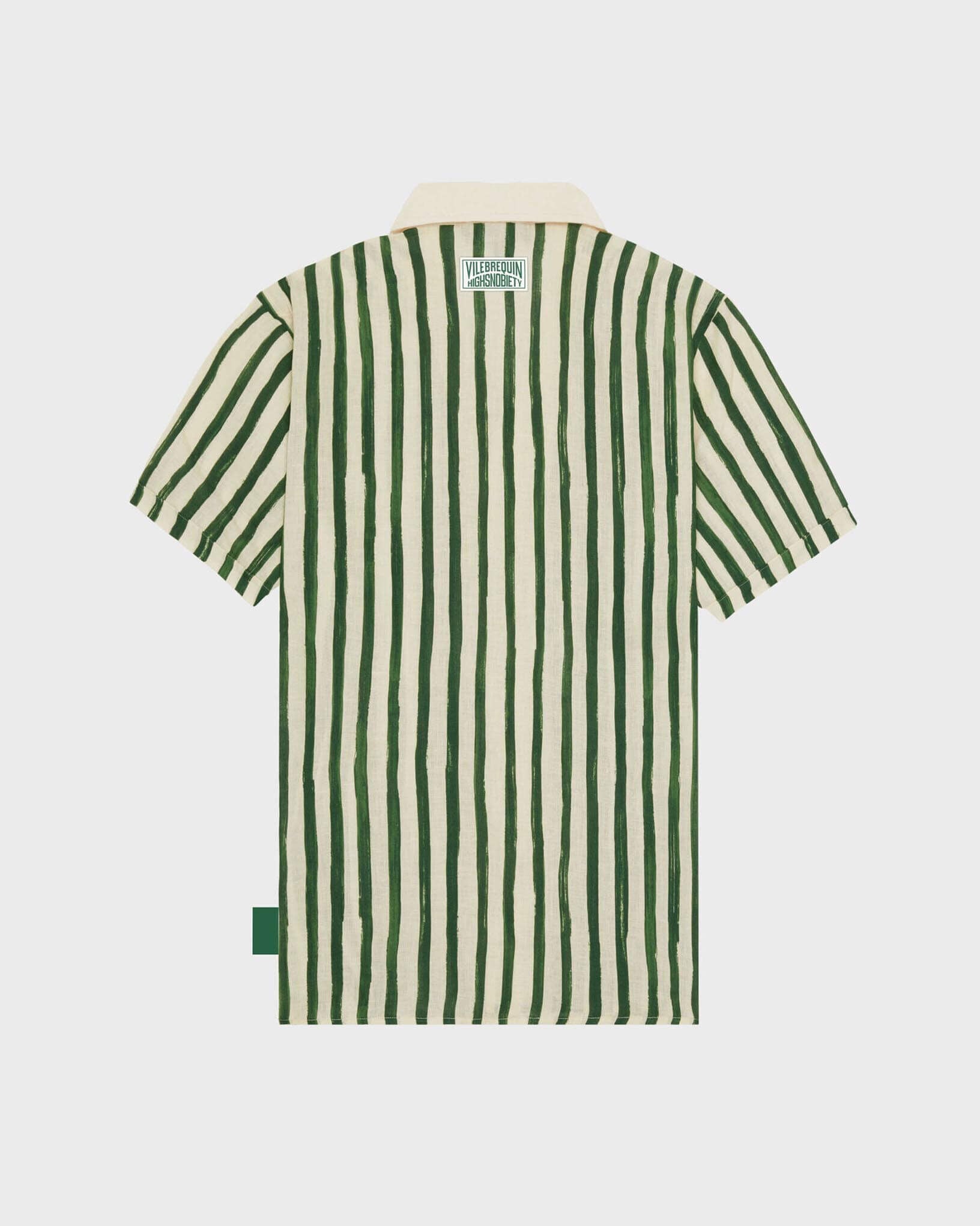 Vilebrequin Men Linen Bowling Shirt HS Stripes - Vilebrequin x Highsnobiety - Green Garden Website | HARZ3U50