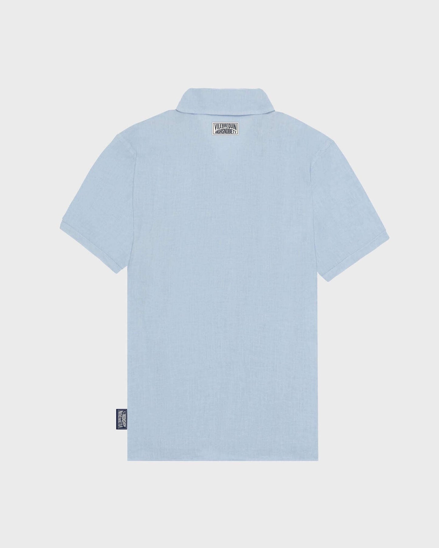 Vilebrequin Men Linen Bowling Shirt Solid - Vilebrequin x Highsnobiety - Blue Chambray Website | HARZ3U00