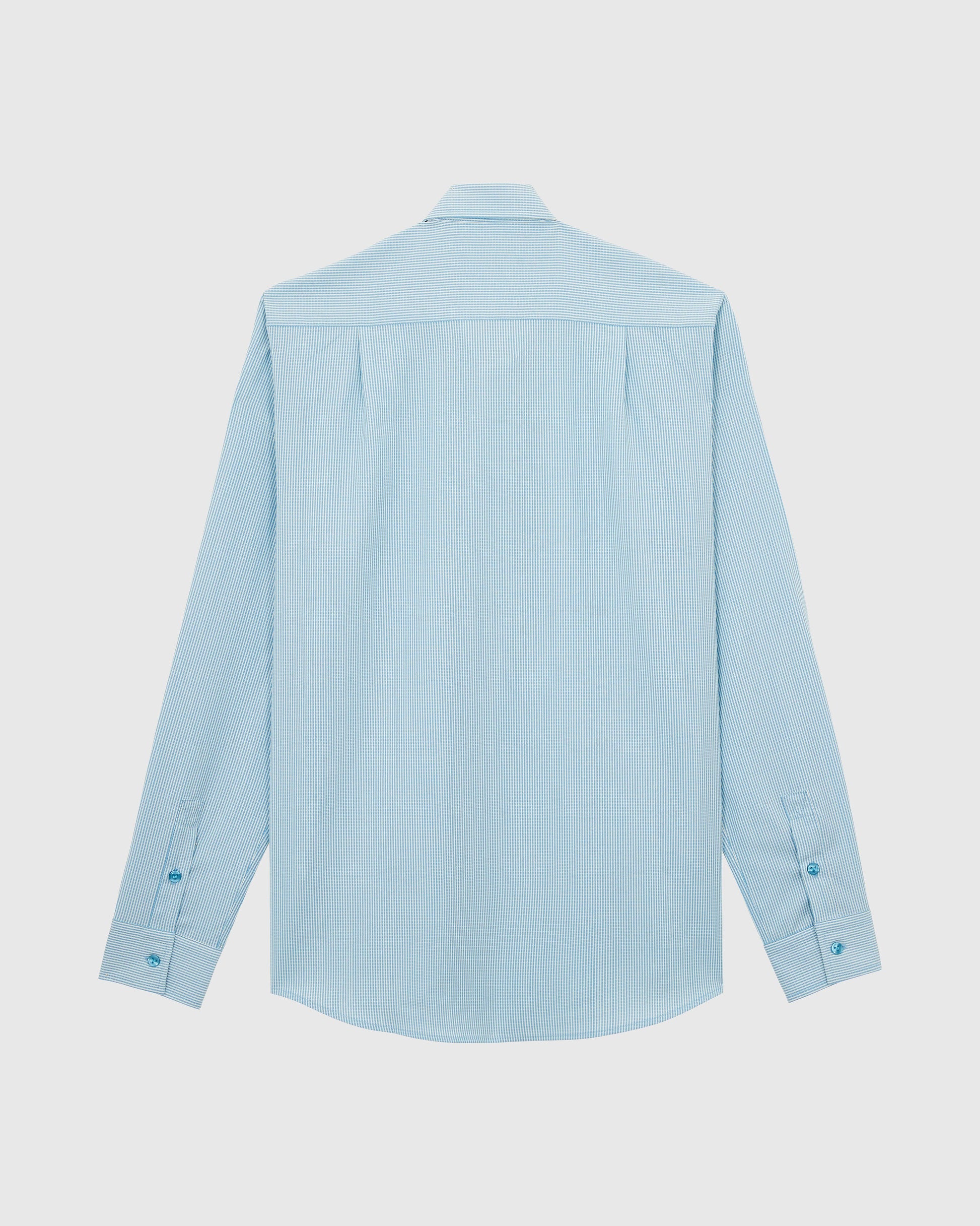 Vilebrequin Men Wool Shirt Micro Rayures Tailoring - Blue topaz