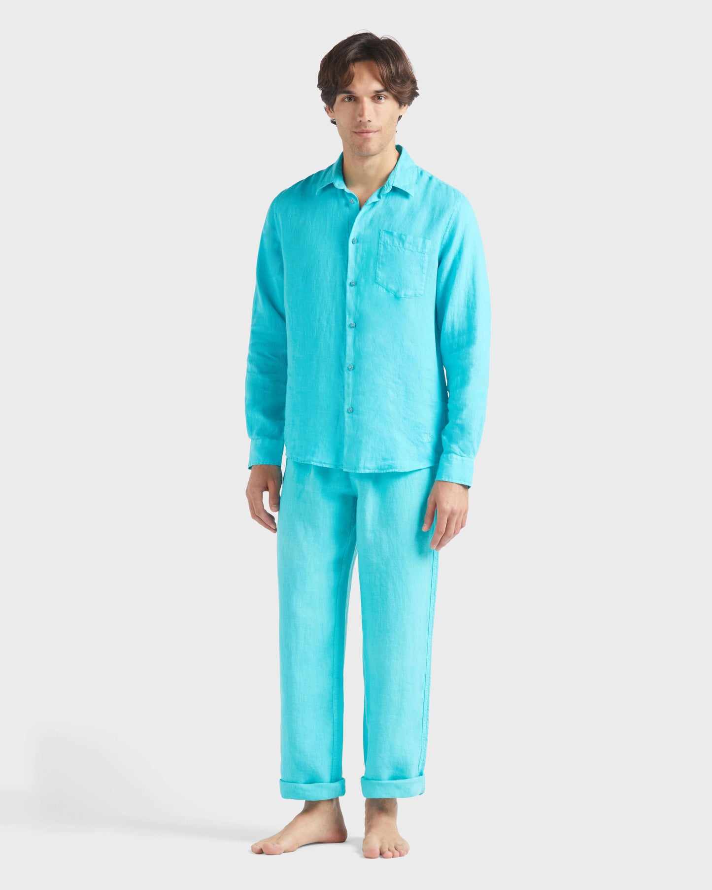 Vilebrequin Men Linen Shirt Solid | Site Vilebrequin | CRSH9U10