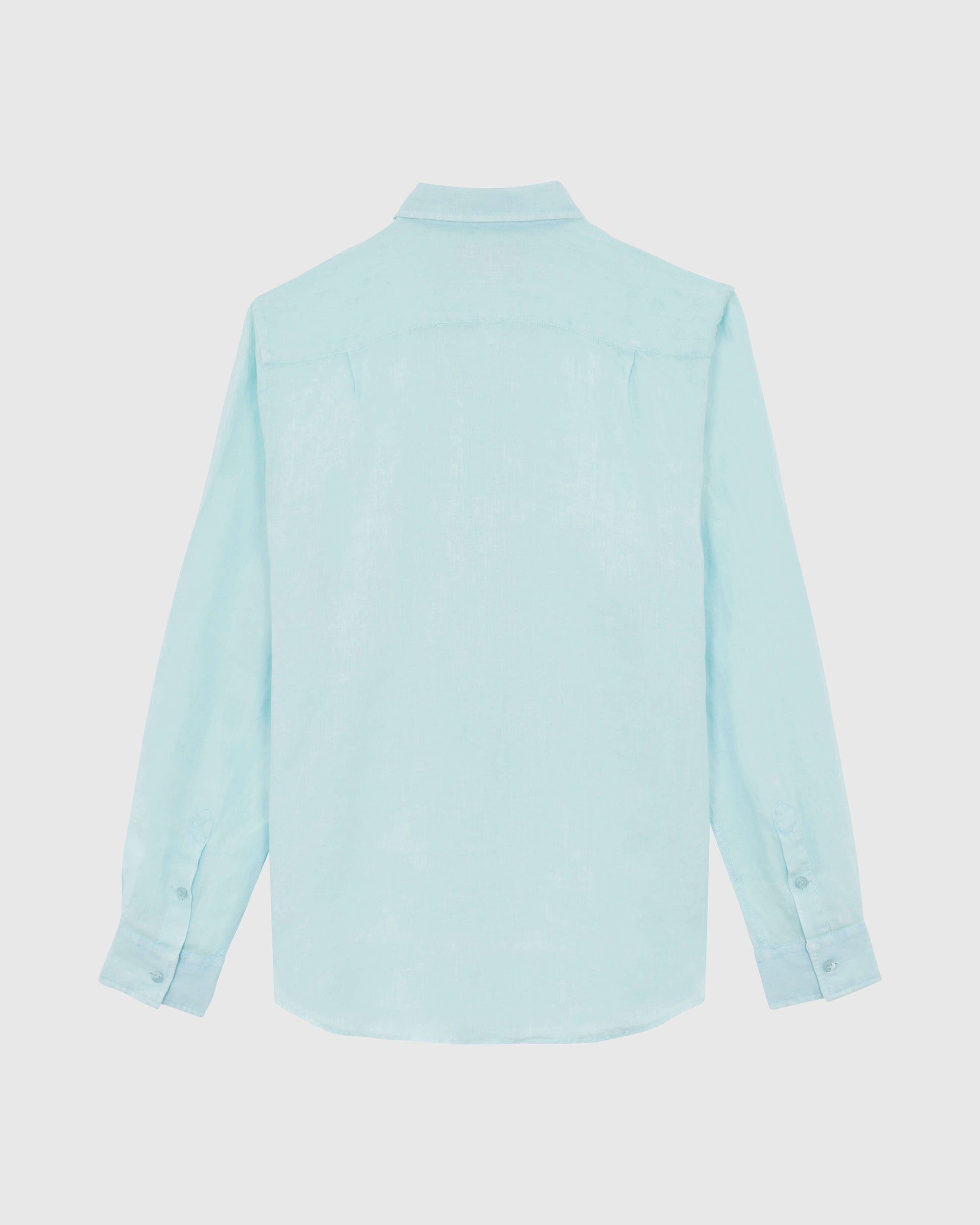 Vilebrequin Men Linen Shirt Natural dye - Blue Pacific