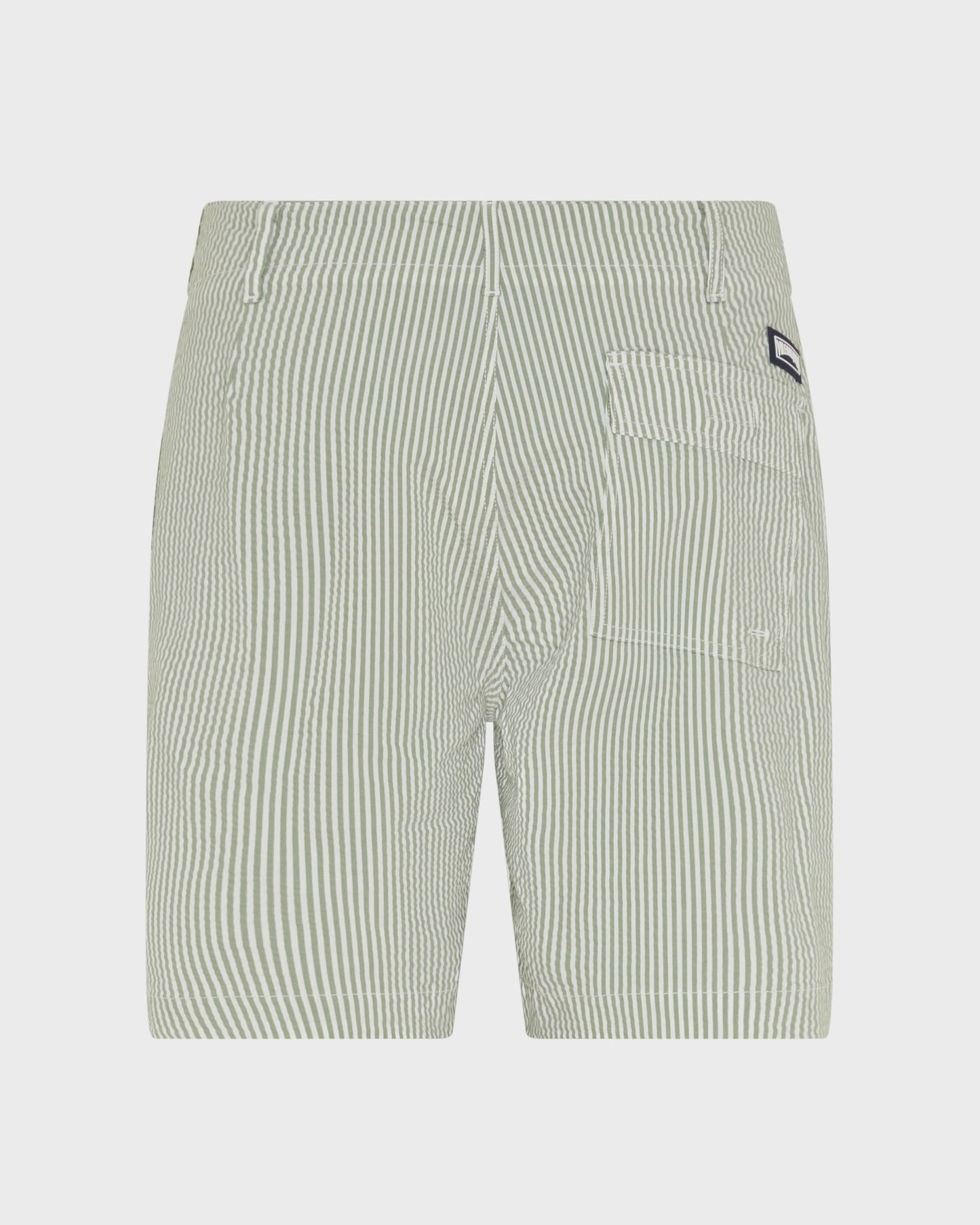 Vilebrequin Men Stretch Cotton Bermuda Shorts Seersuckers Stripes - Green Khaki