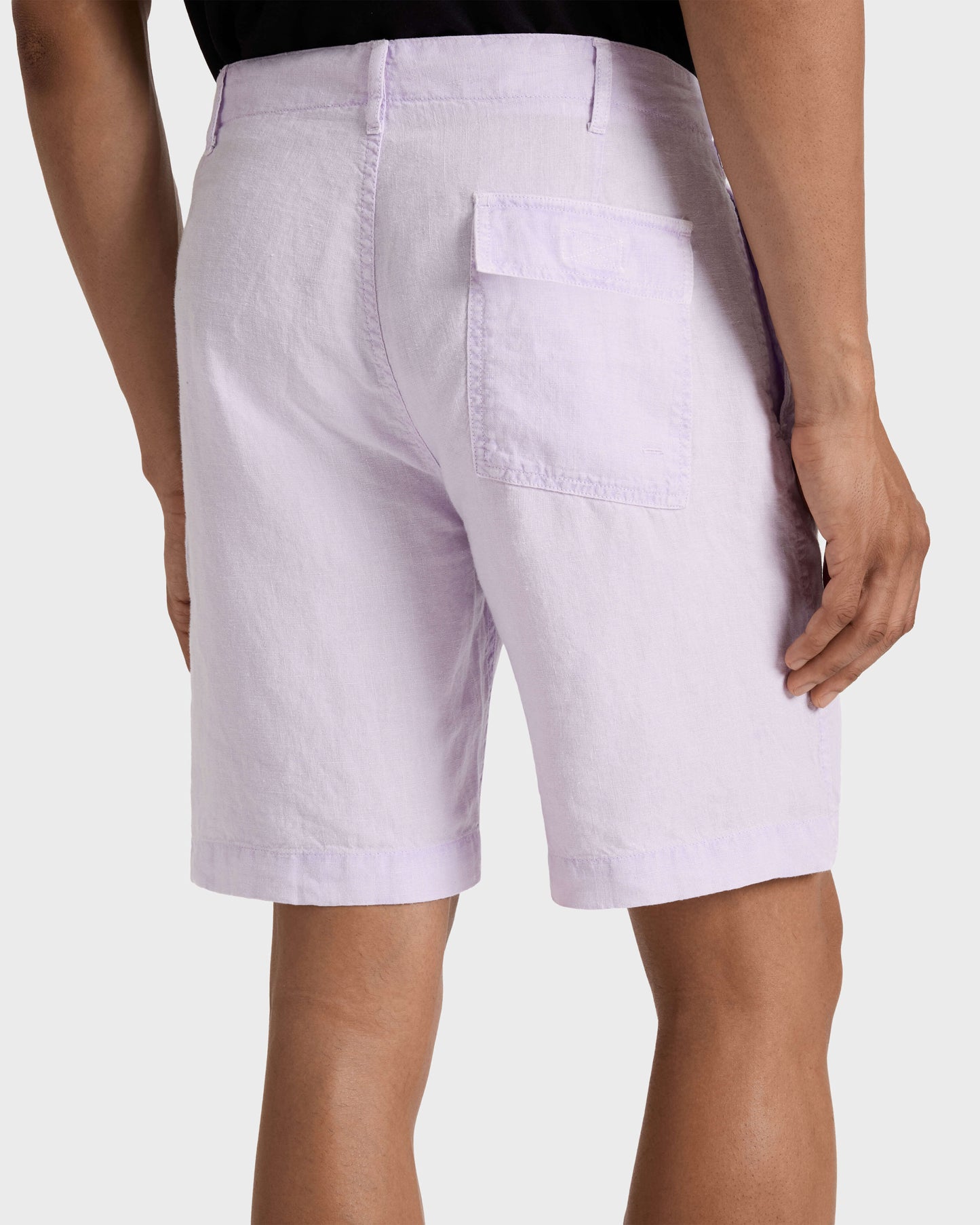 Vilebrequin Men Mineral Dye Linen Bermuda Shorts - Purple Kunzite