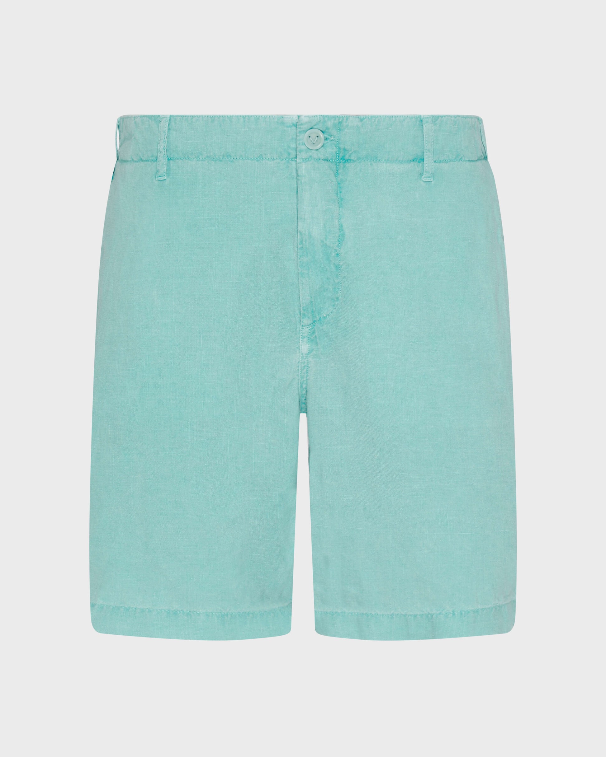 Vilebrequin Men Mineral Dye Linen Bermuda Shorts - Green Aventurine