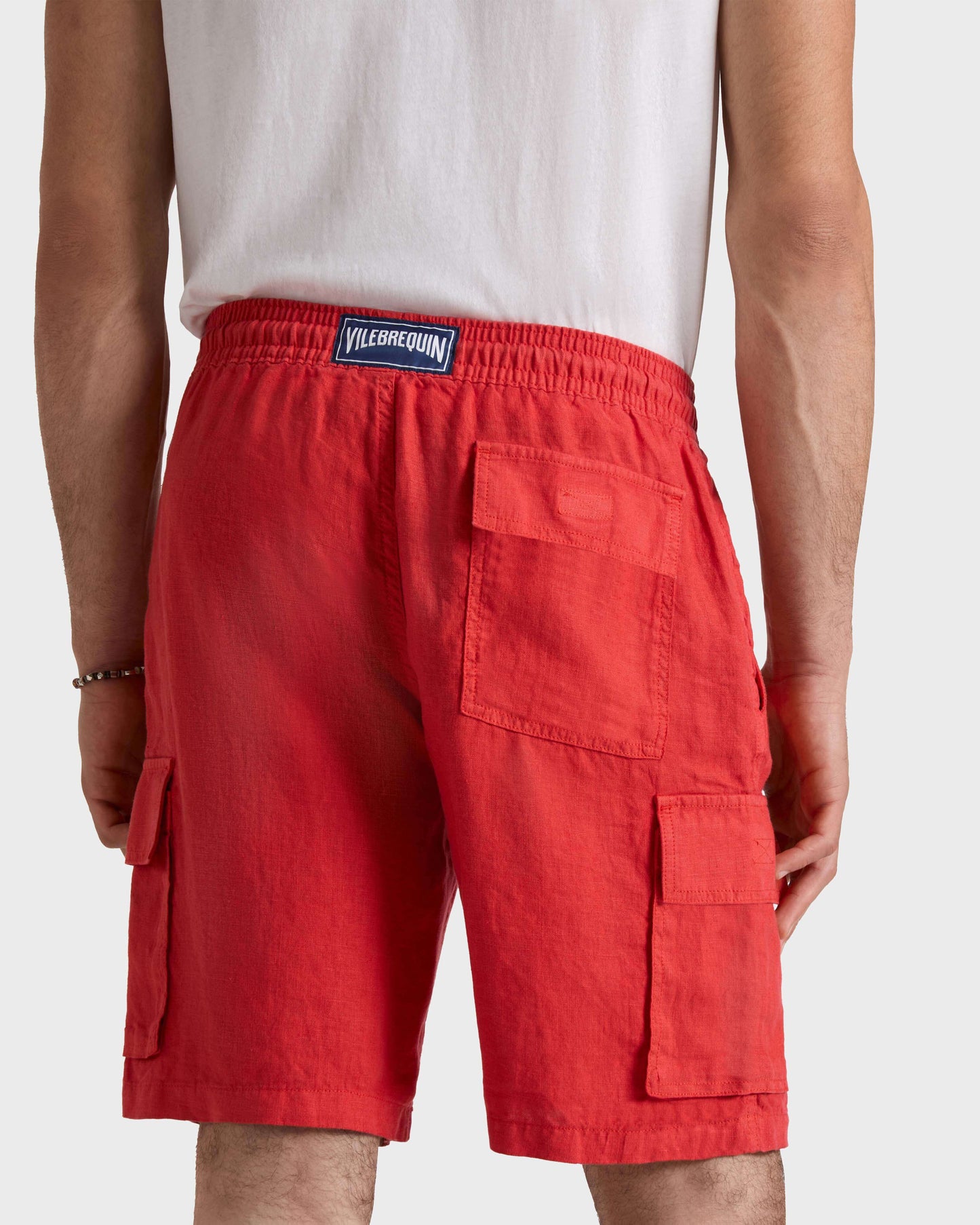 Vilebrequin Men Linen Bermuda Shorts Cargo Pockets | Site Vilebrequin | BAIU3U01