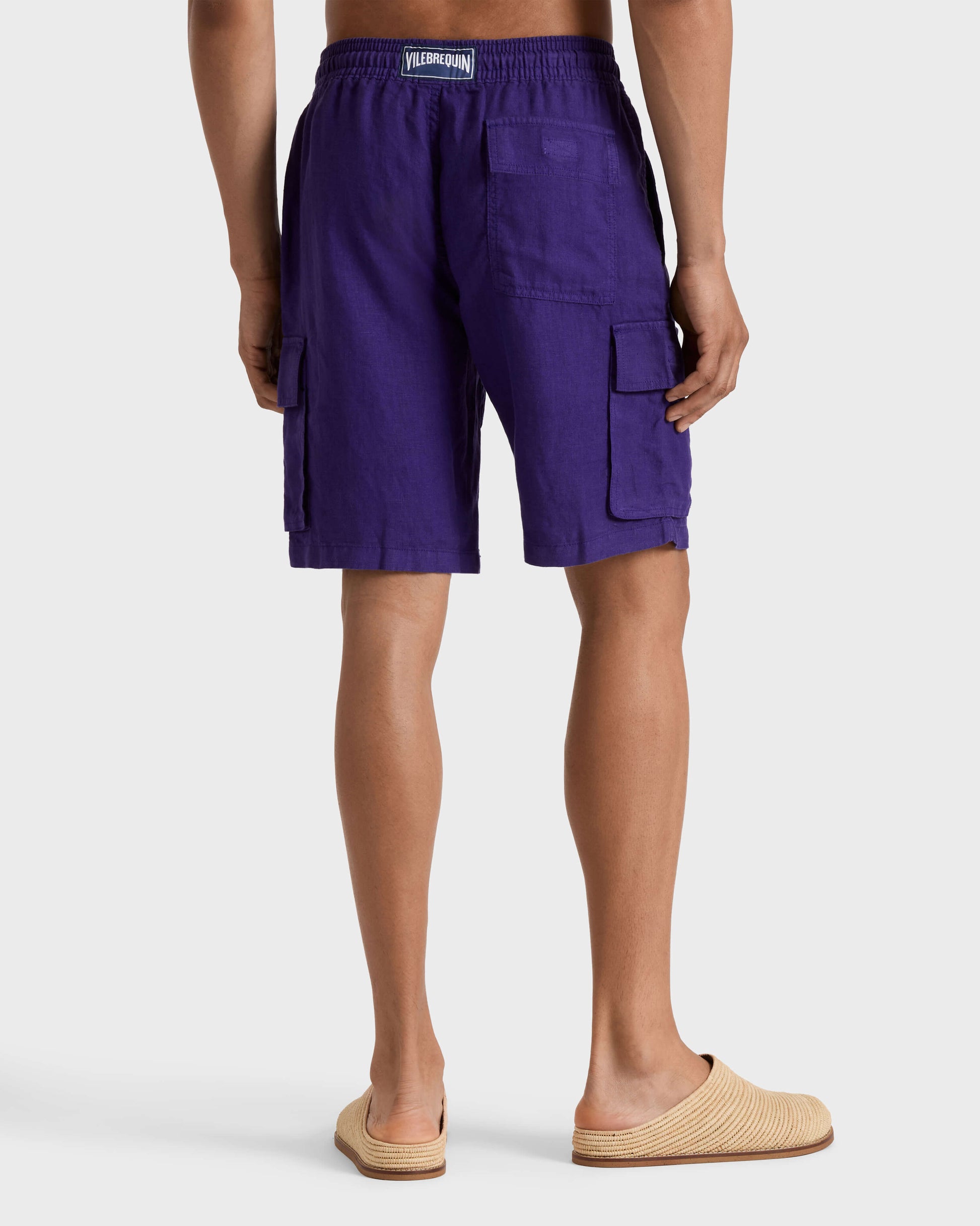 Vilebrequin Men Linen Bermuda Shorts Cargo Pockets | Site Vilebrequin | BAIU3U01