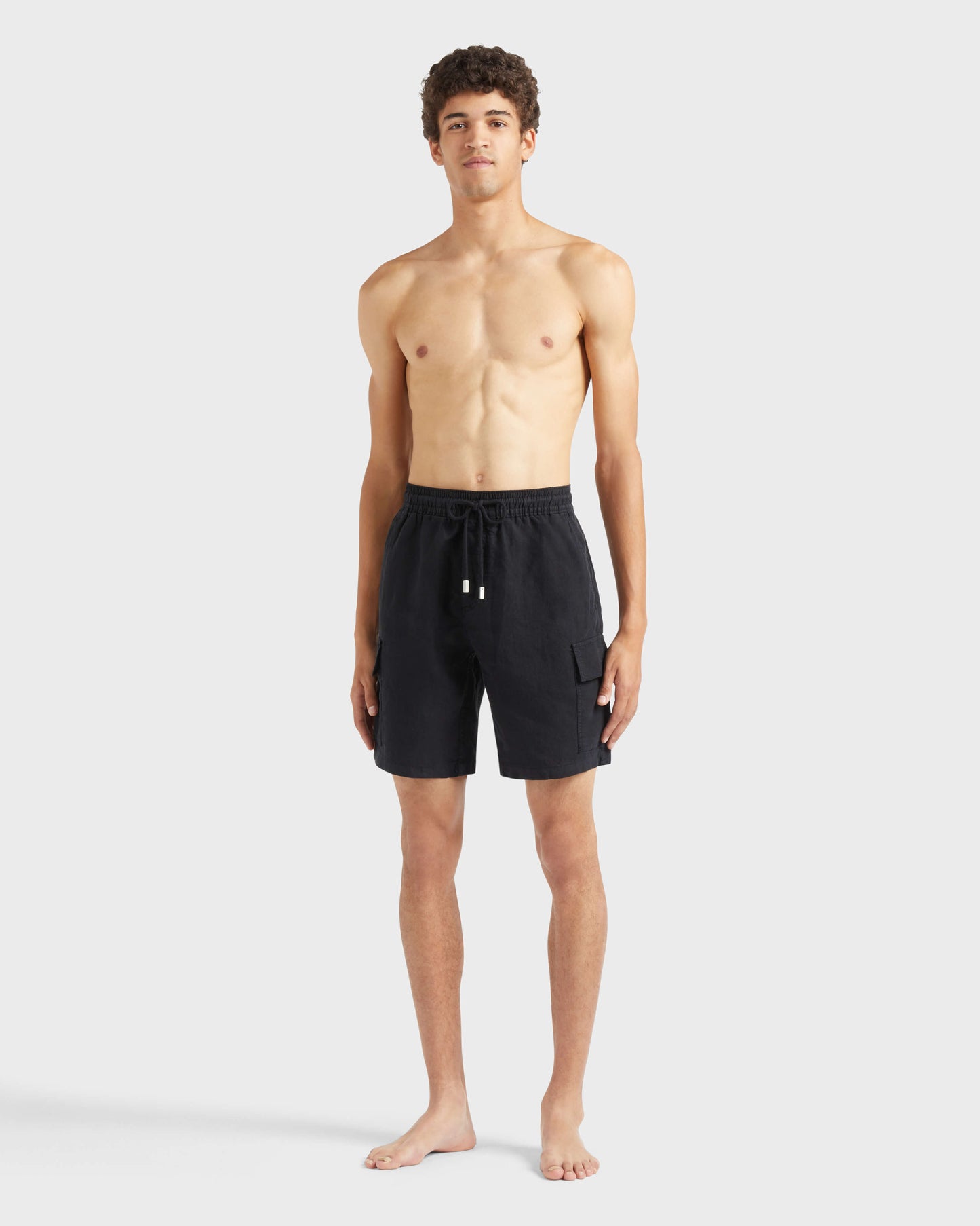 Vilebrequin Men Linen Bermuda Shorts Cargo Pockets | Site Vilebrequin | BAIU3U01