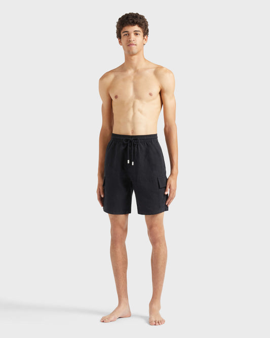 Vilebrequin Men Linen Bermuda Shorts Cargo Pockets | Site Vilebrequin | BAIU3U01