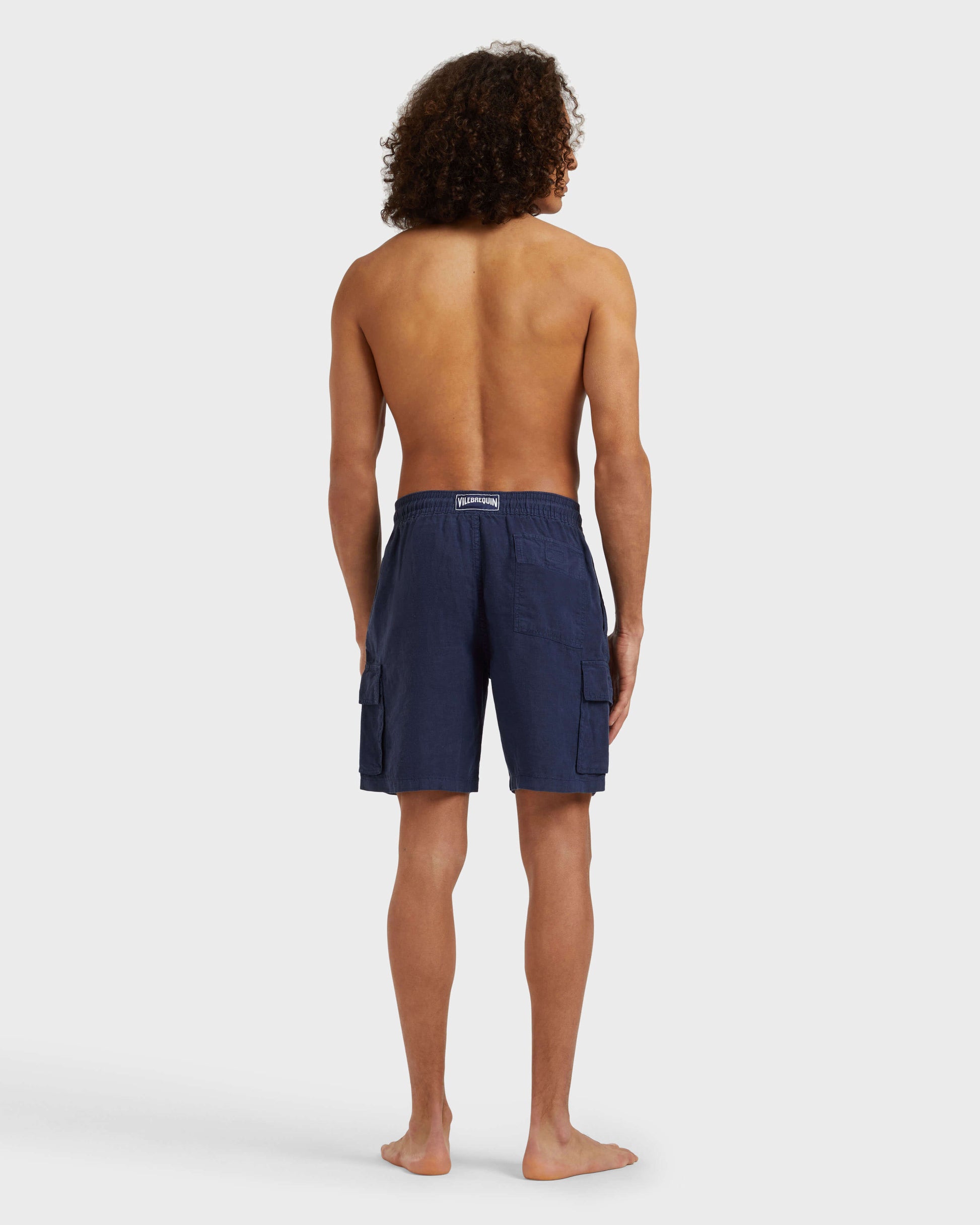 Vilebrequin Men Linen Bermuda Shorts Cargo Pockets | Site Vilebrequin | BAIU3U01