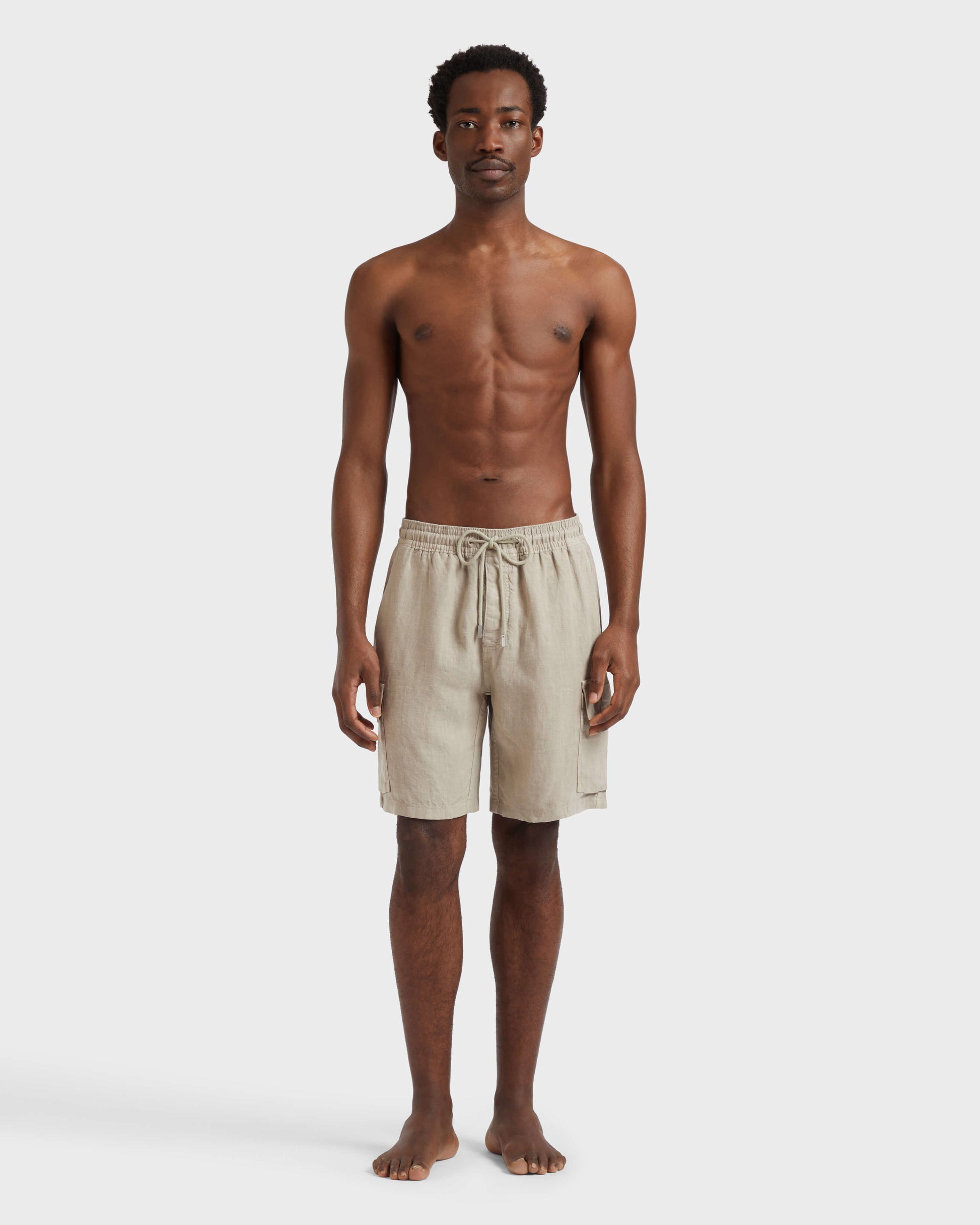 Vilebrequin Men Linen Bermuda Shorts Cargo Pockets | Site Vilebrequin | BAIU3U01