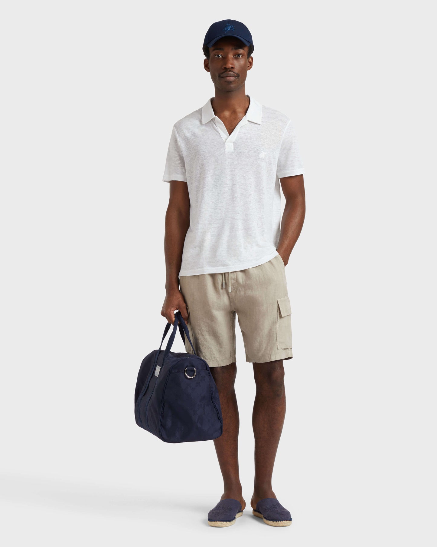 Vilebrequin Men Linen Bermuda Shorts Cargo Pockets | Site Vilebrequin | BAIU3U01