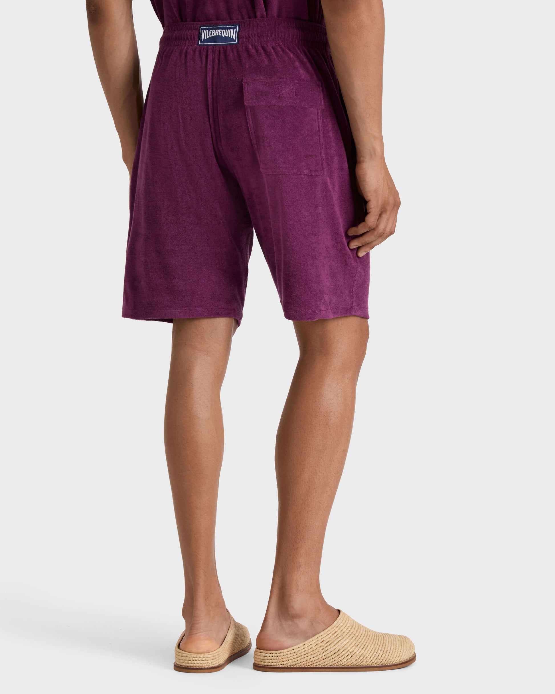 Vilebrequin Men Terry Bermuda Shorts Solid - Purple Kerala