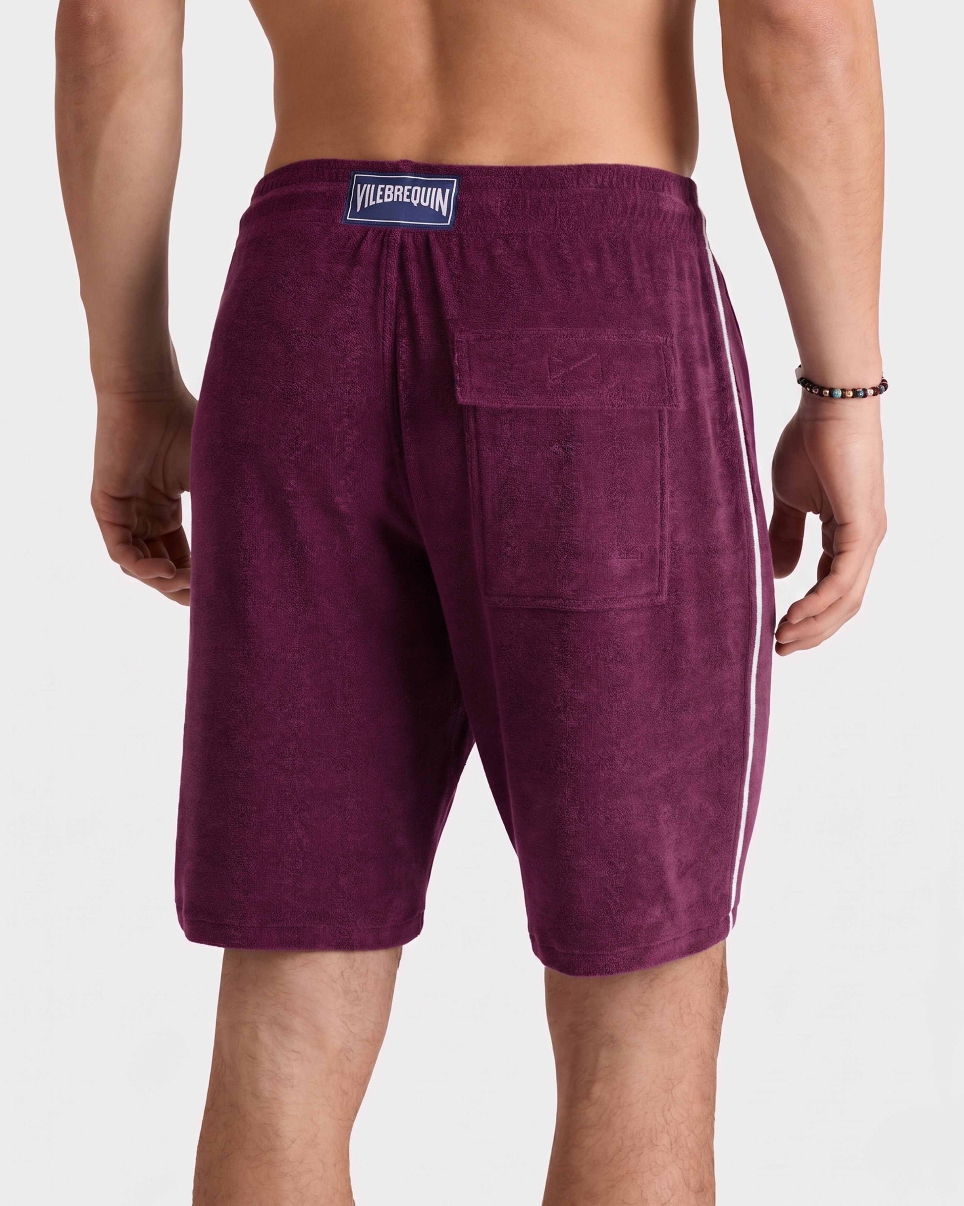 Vilebrequin Men Terry Bermuda Shorts Solid - Purple Kerala