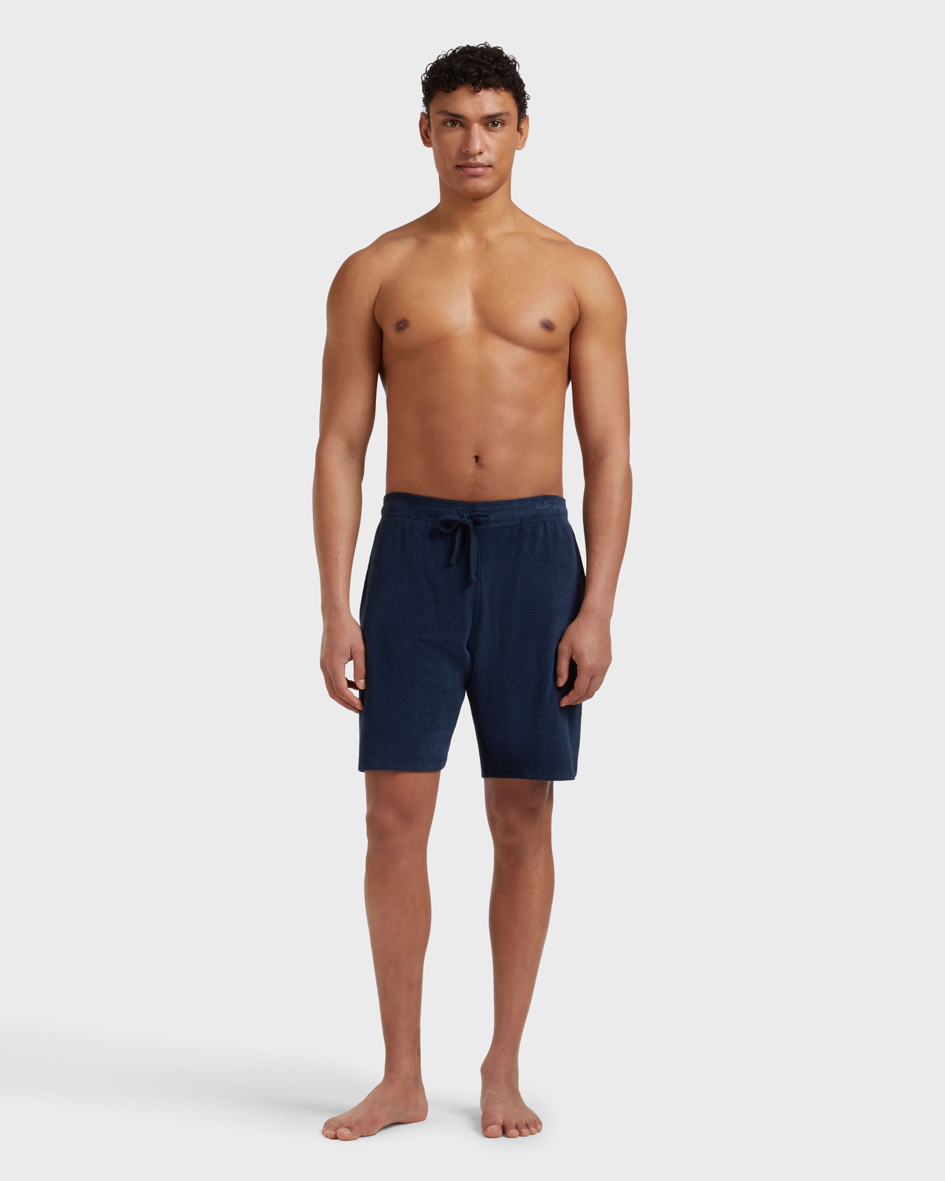 Vilebrequin Men Terry Bermuda Shorts Solid - Blue Navy