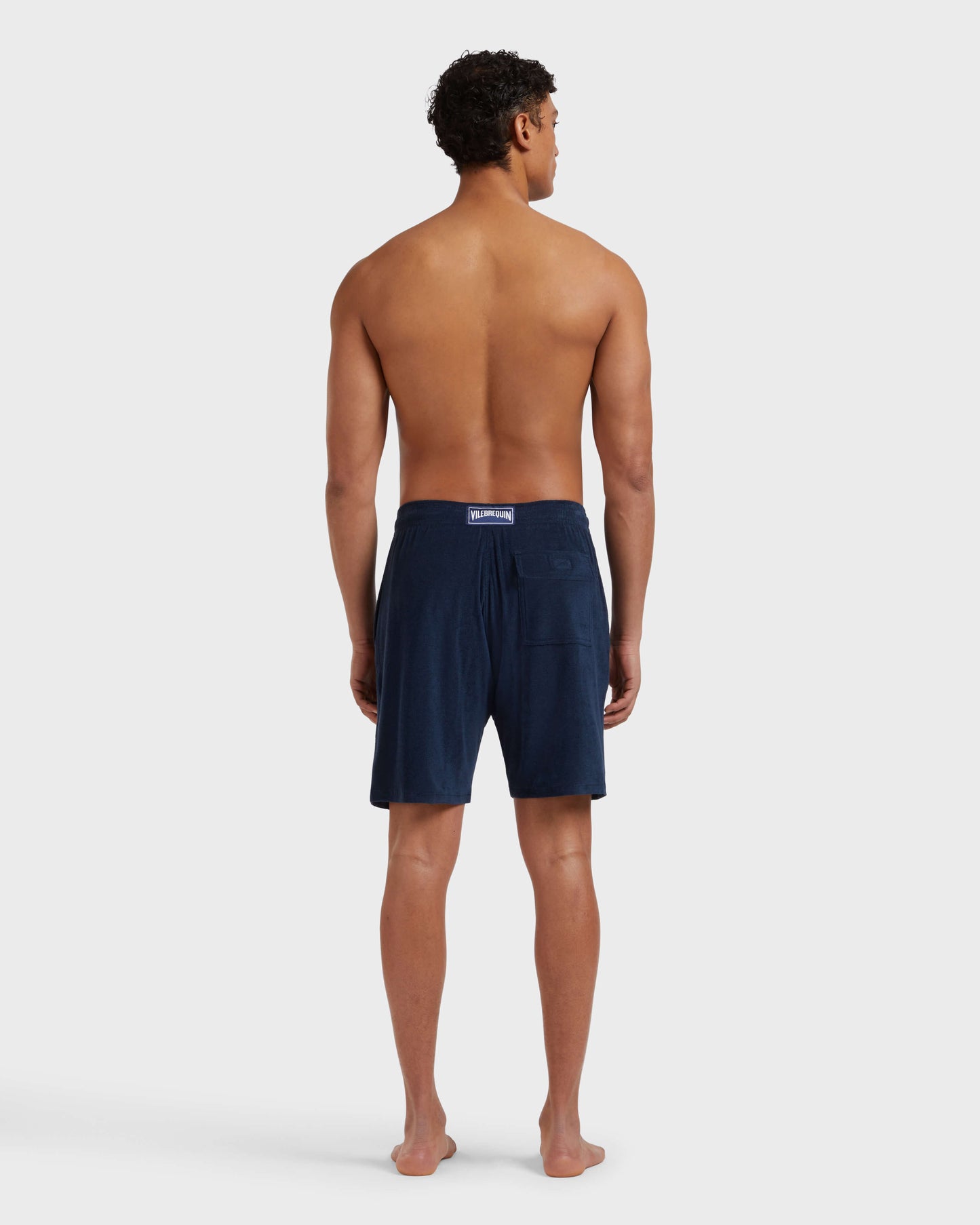 Vilebrequin Men Terry Bermuda Shorts Solid - Blue Navy