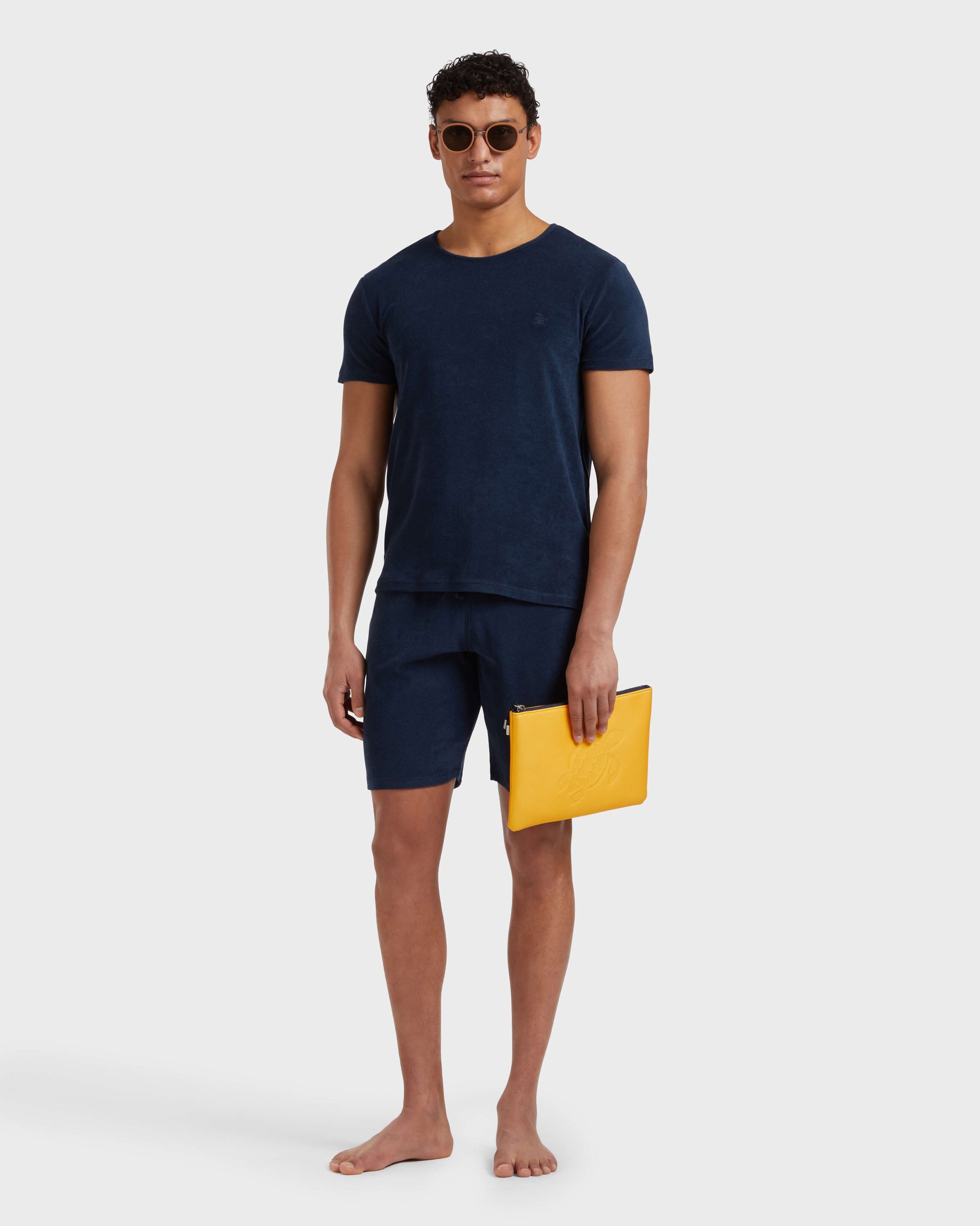 Vilebrequin Men Terry Bermuda Shorts Solid - Blue Navy