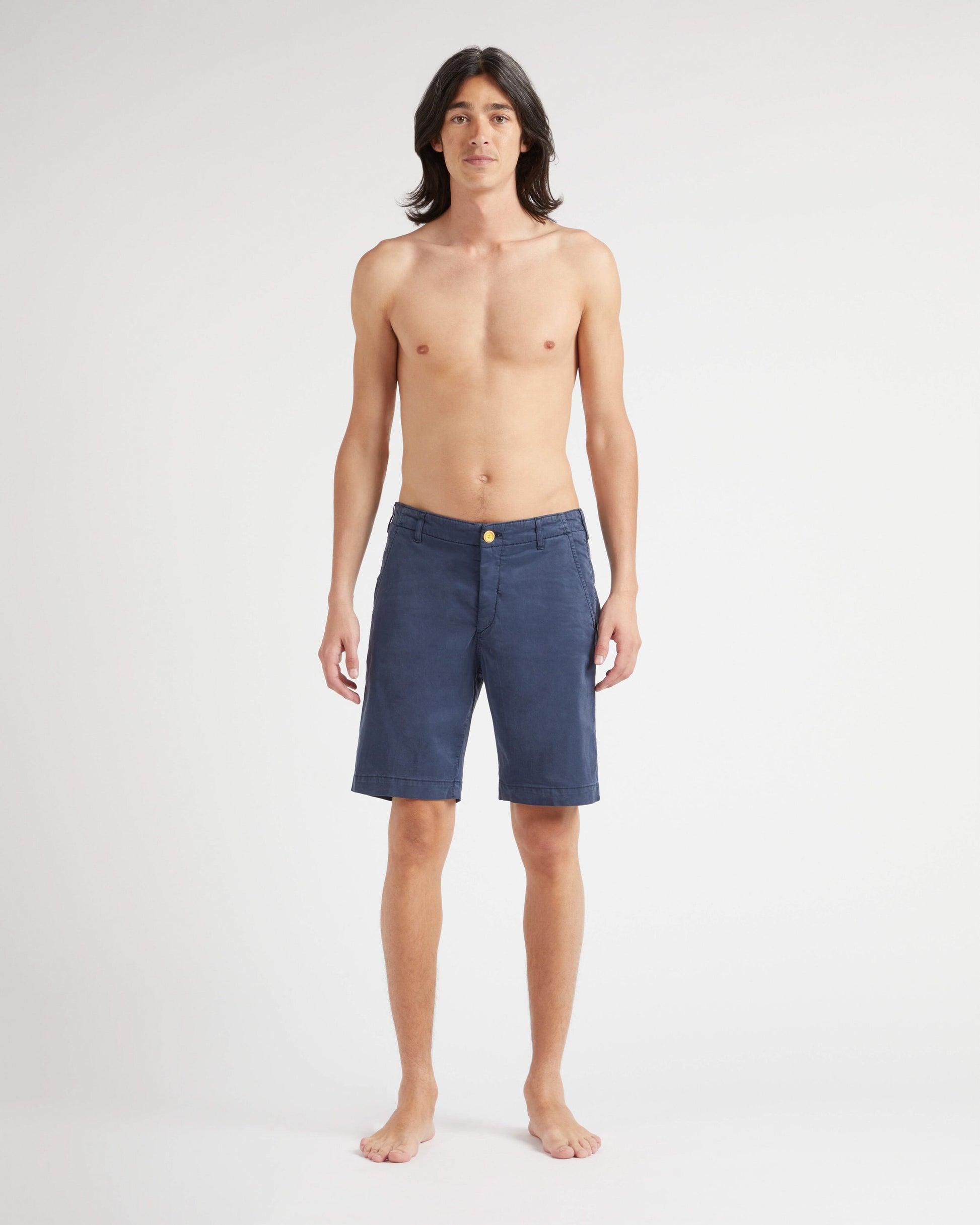 Vilebrequin Men Tencel Bermuda Shorts Solid - Blue Navy Shorts