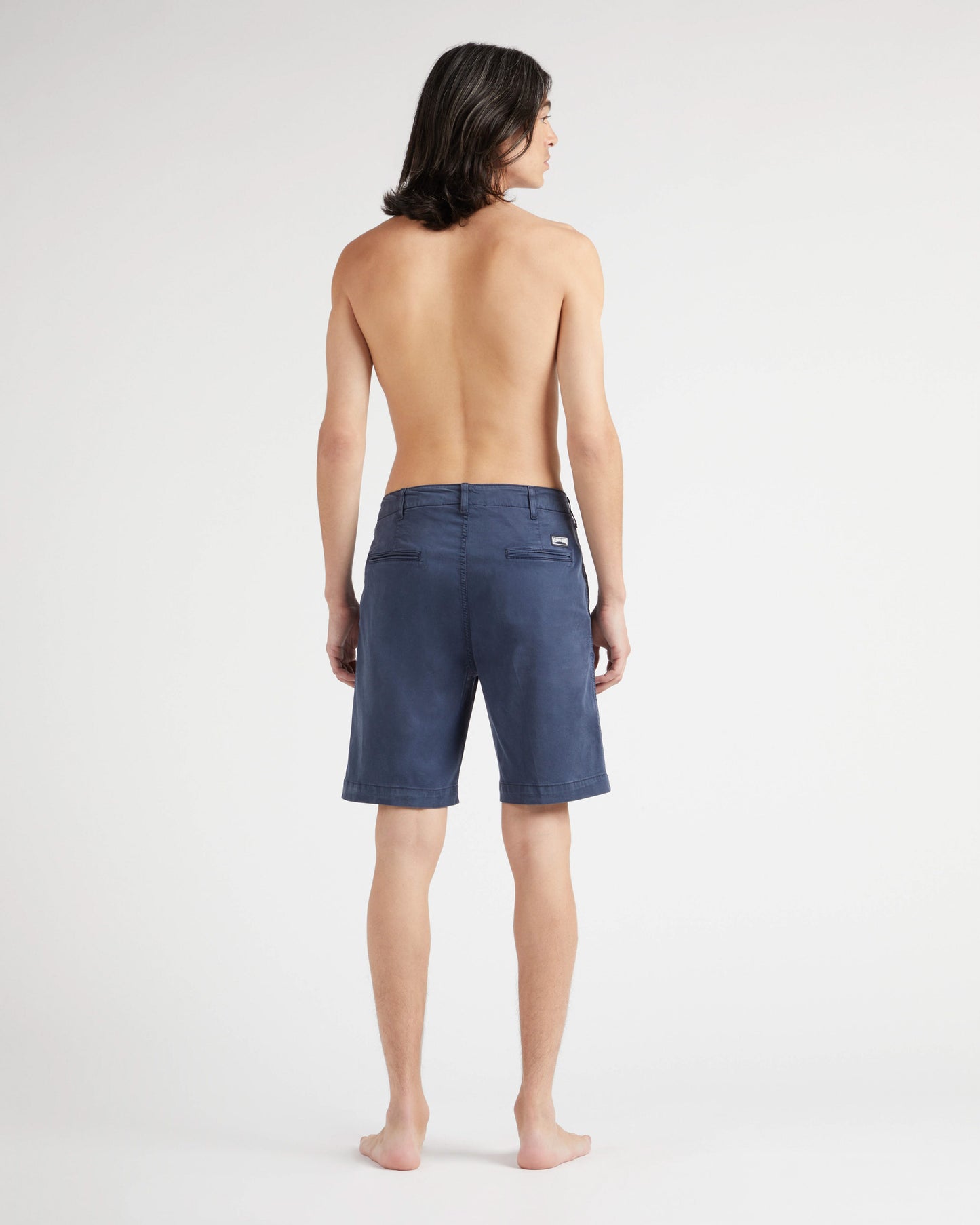 Vilebrequin Men Tencel Bermuda Shorts Solid - Blue Navy Shorts