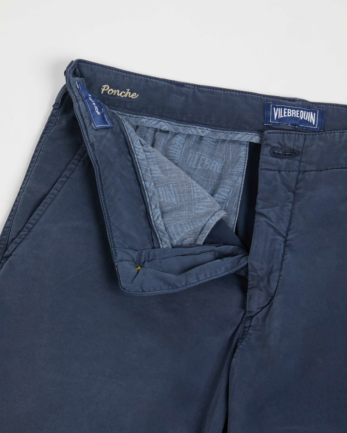 Vilebrequin Men Tencel Bermuda Shorts Solid - Blue Navy Shorts