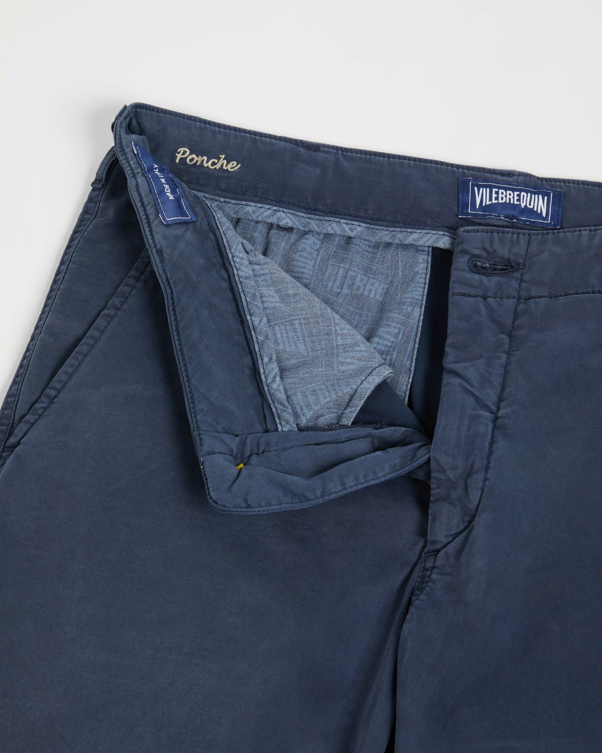 Vilebrequin Men Tencel Bermuda Shorts Solid - Blue Navy Shorts