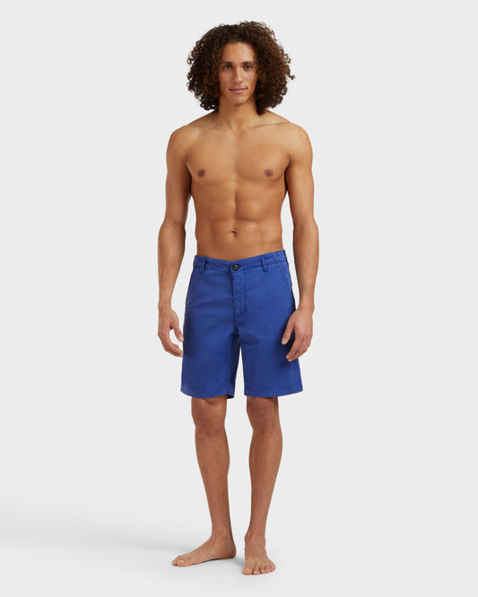 Vilebrequin Men Tencel Gabardine Bermuda Shorts - Blue Marrakech