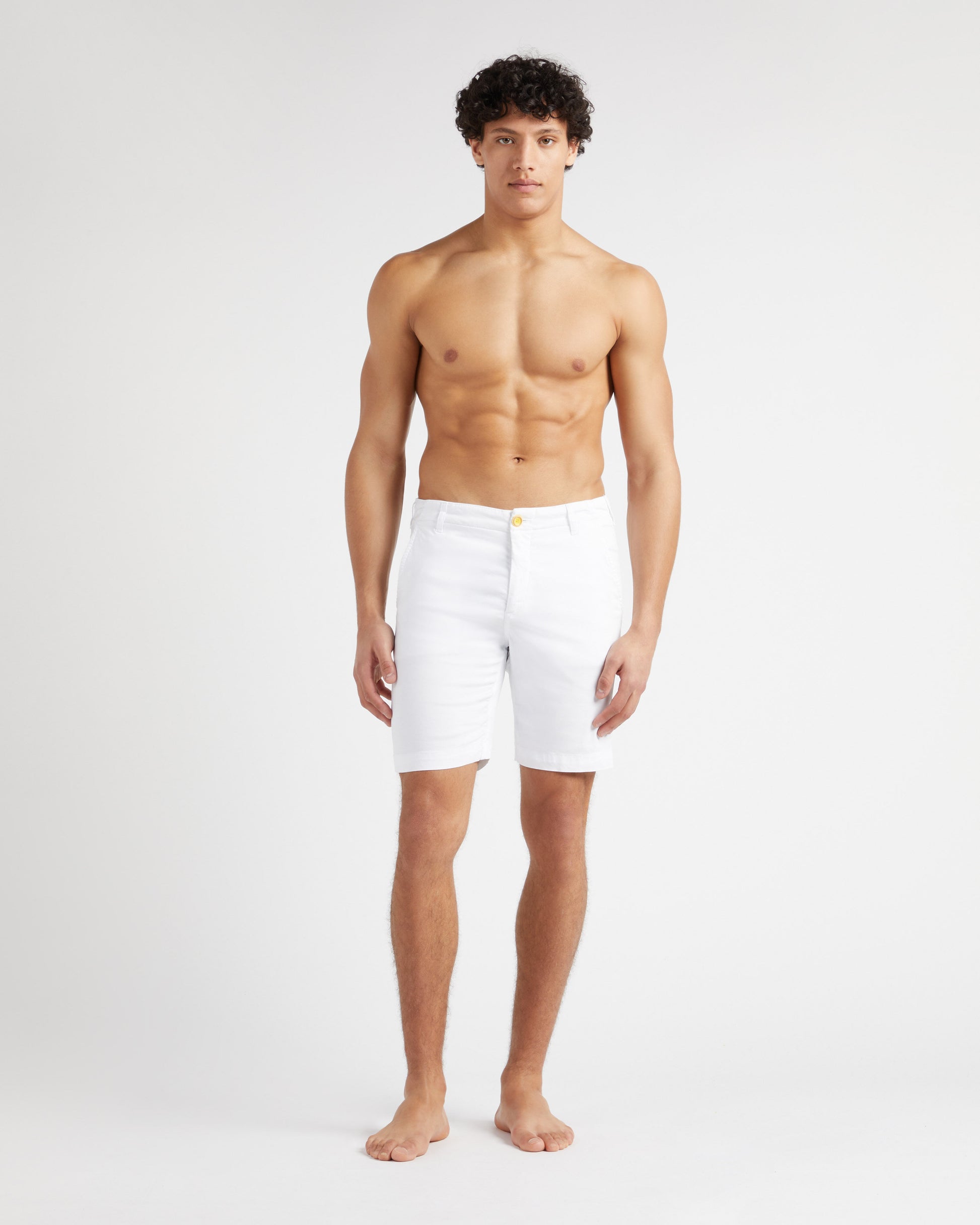Vilebrequin Men Tencel Bermuda Shorts Solid - White Shorts
