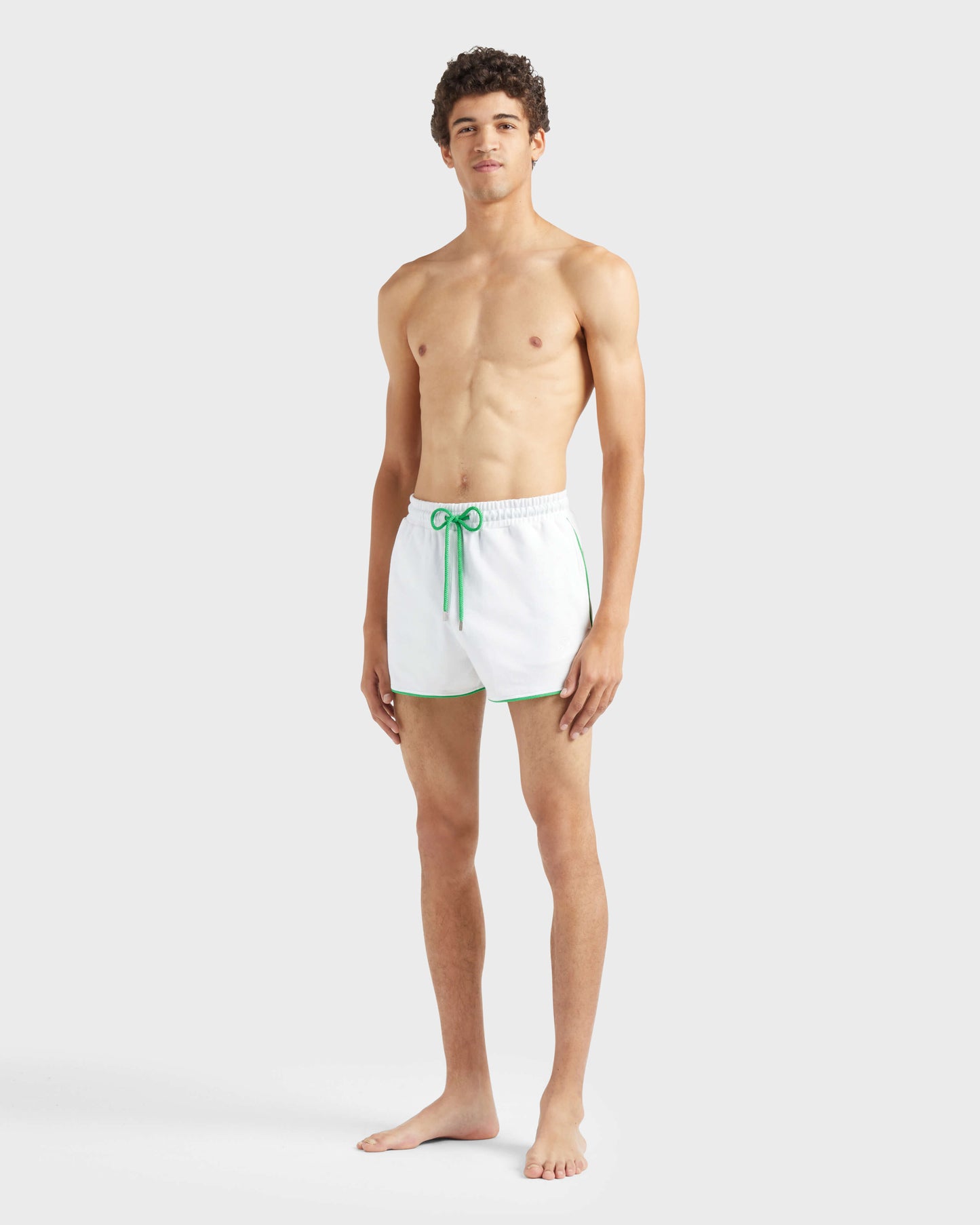 Vilebrequin Men Organic Cotton Bermuda Shorts Vbq Line - White