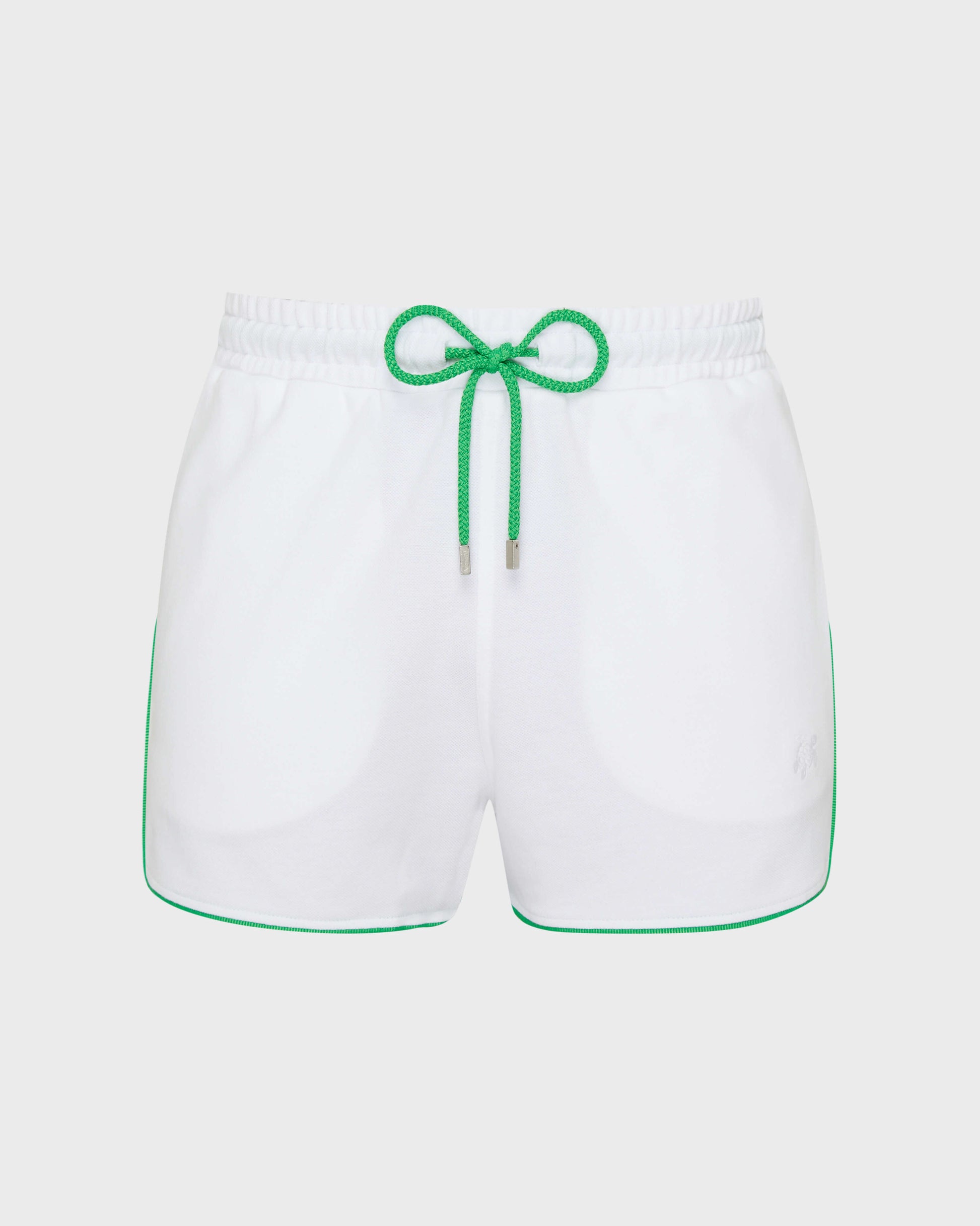 Vilebrequin Men Organic Cotton Bermuda Shorts Vbq Line - White