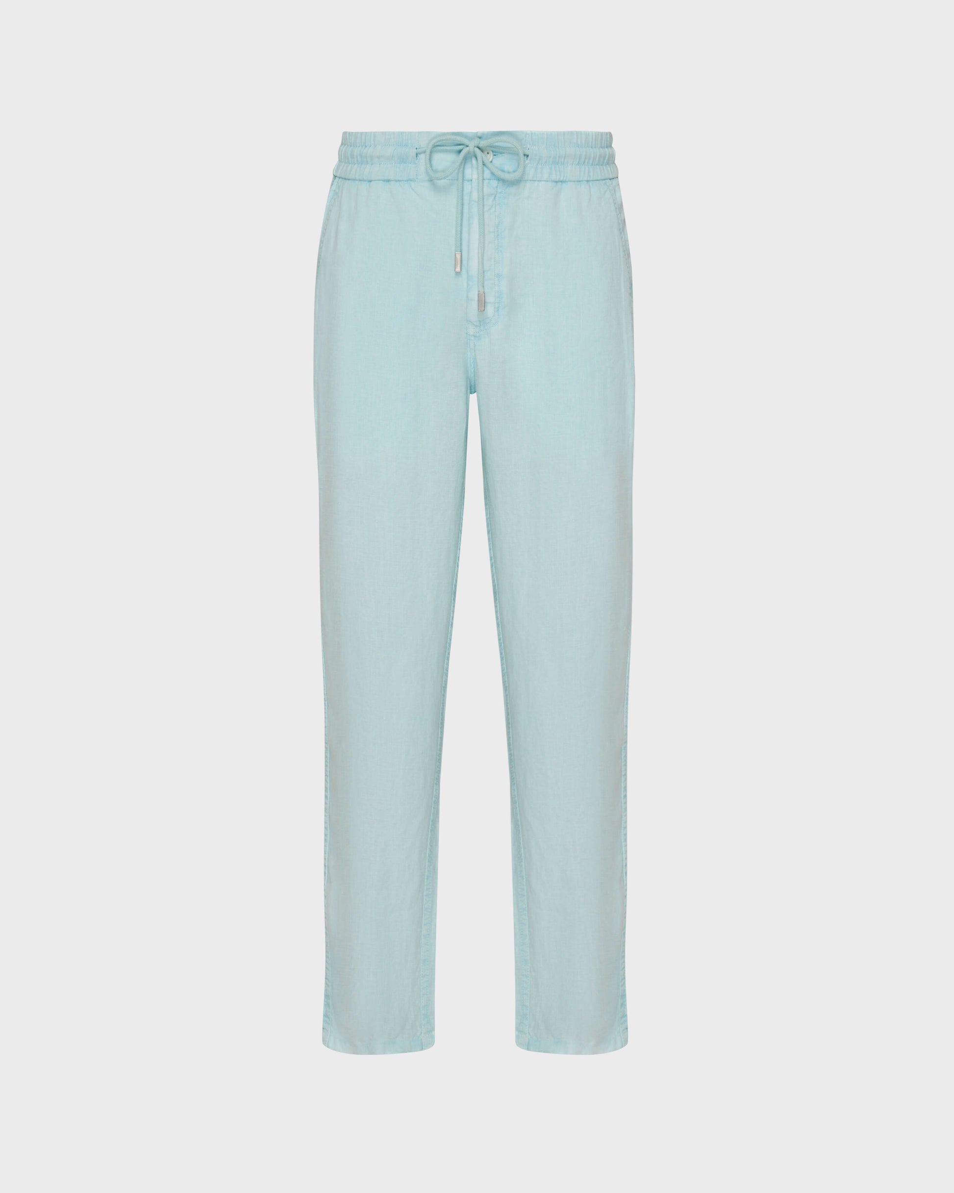 Vilebrequin Men Linen Pants Regular Fit Solid - Blue Pacific